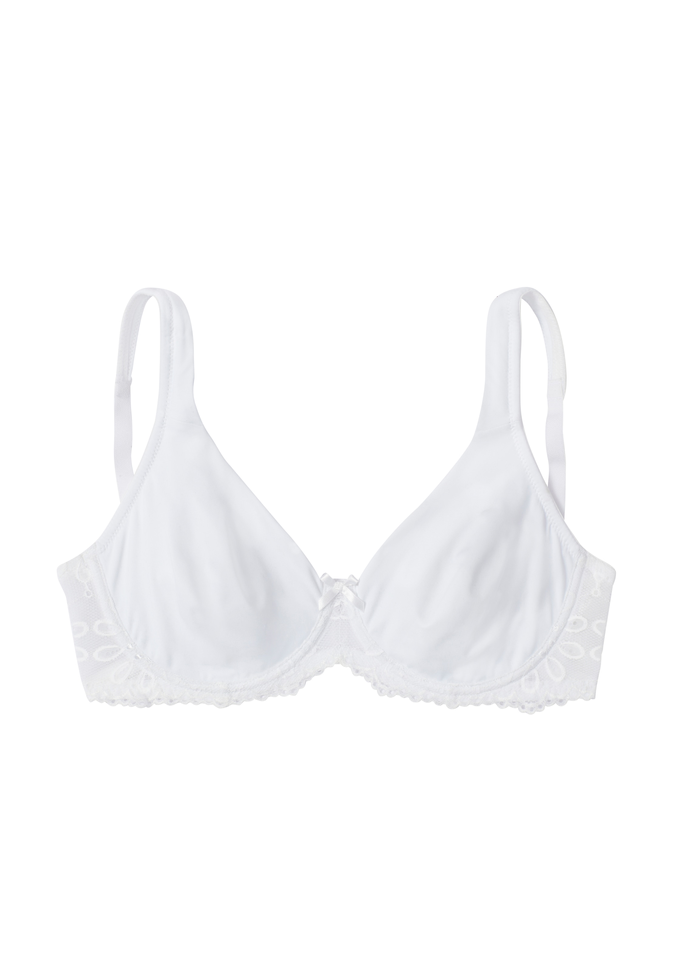 LASCANA T-Shirt-BH, mit blumiger Spitze und seidiger Microfaser
