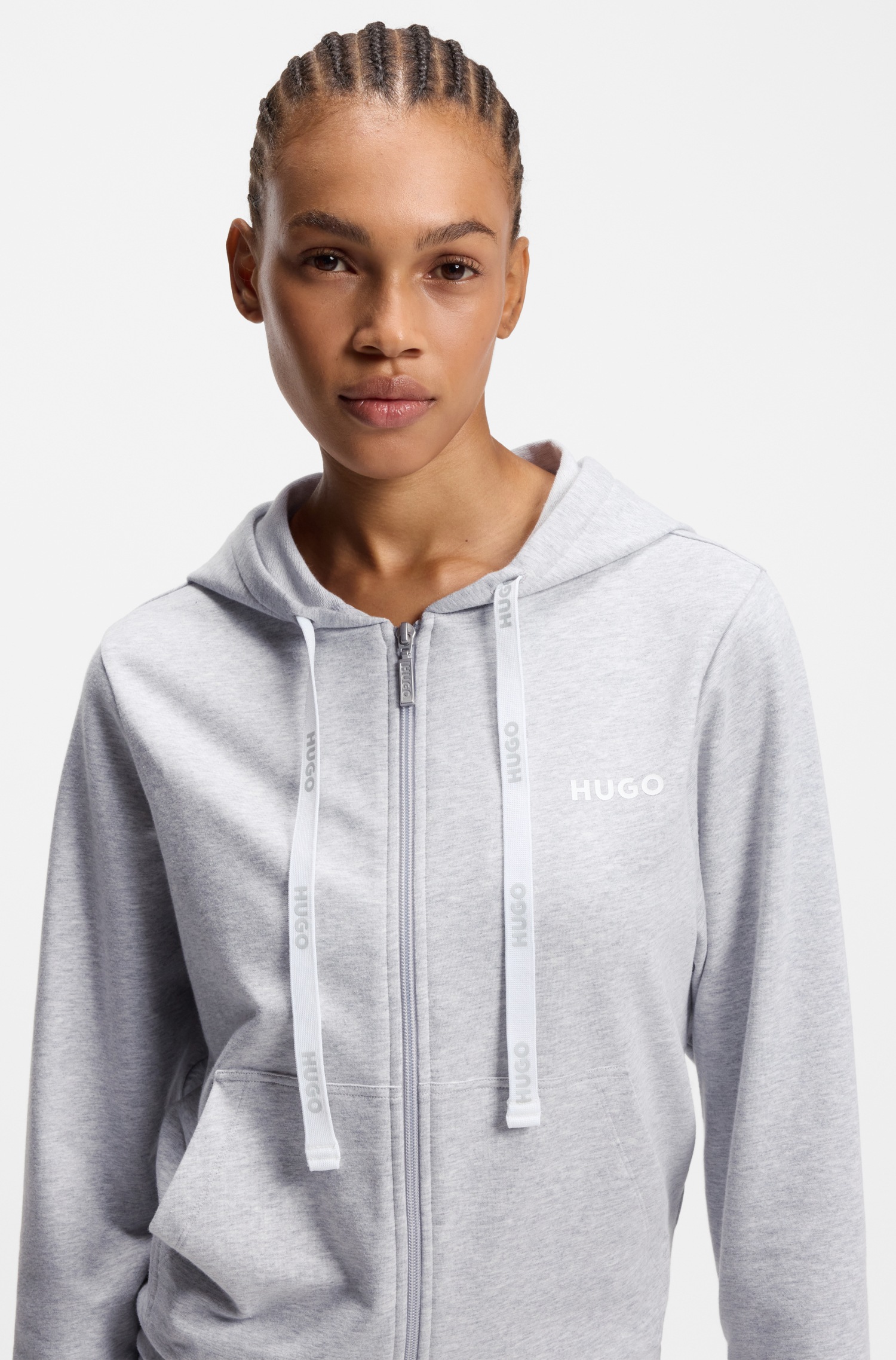 HUGO Underwear Sweatjacke Kapuze, Reißverschluss, gerade geschnitten