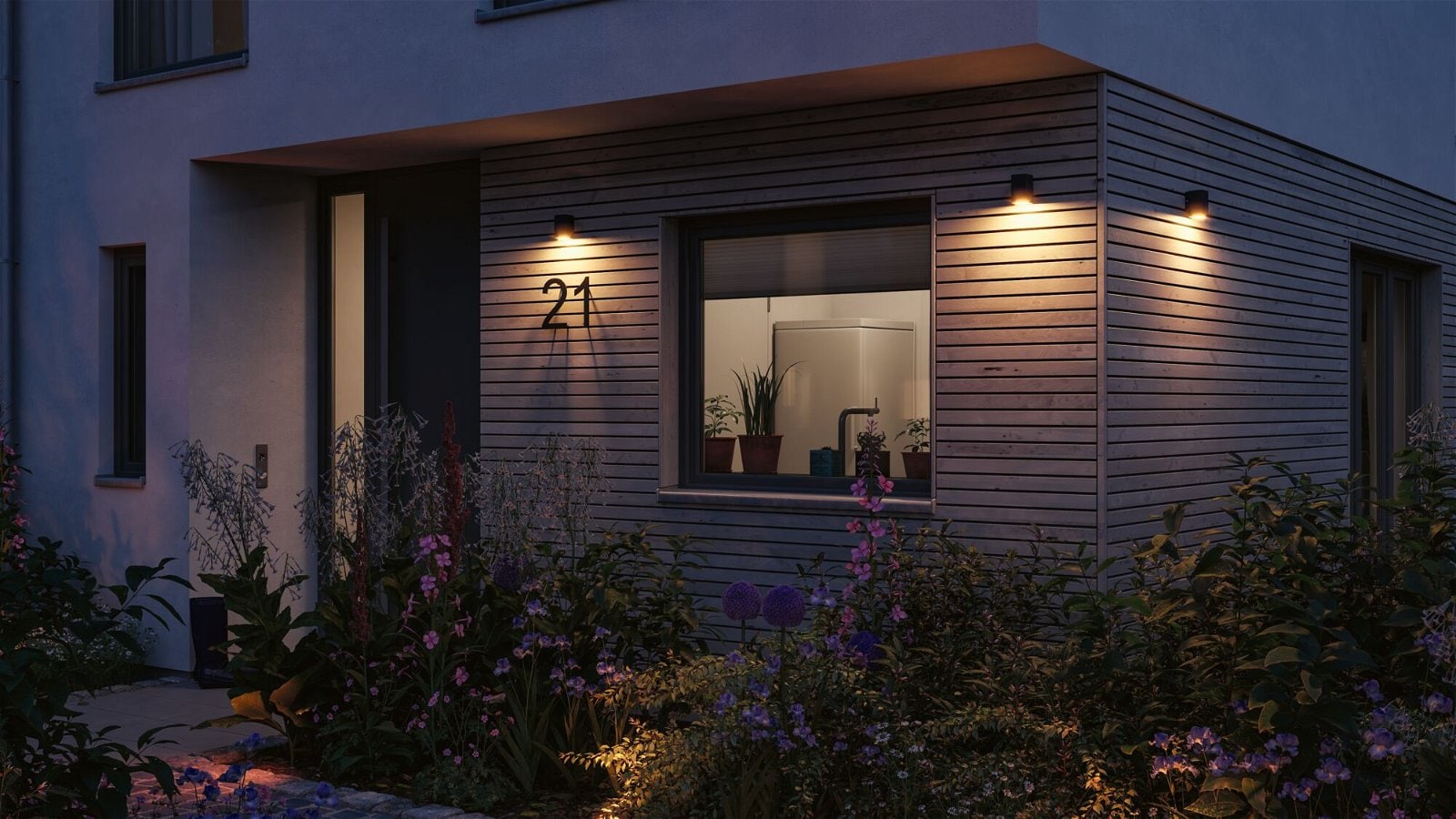 Paulmann LED Außen-Wandleuchte »Flame IP44 eckig 58x103mm 2200K 4W 265lm 230V 75° Metall«, 1 flammig, insektenfreundlich