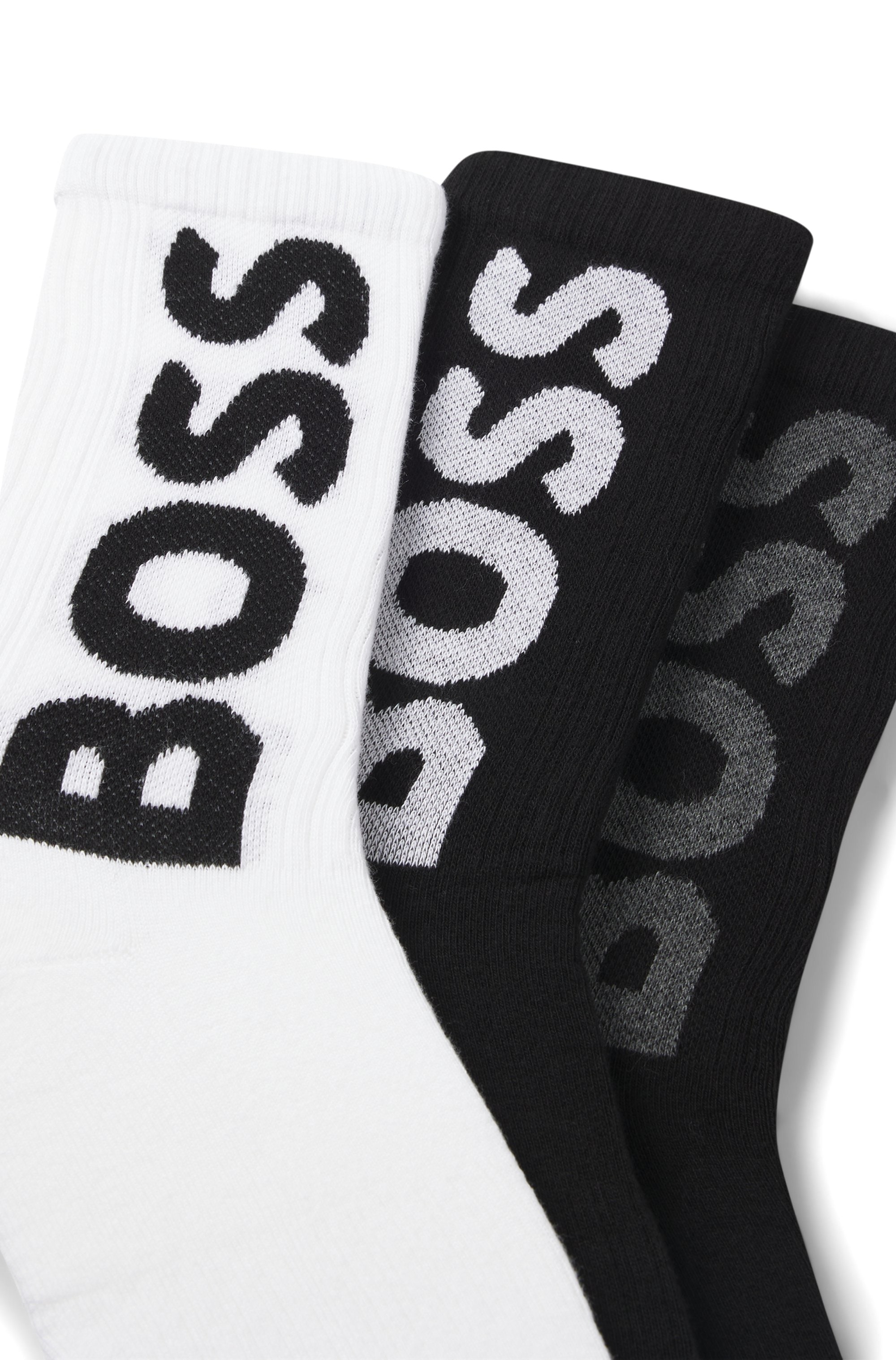 BOSS Socken »3P QS Rib Logo CC«, mit Logo