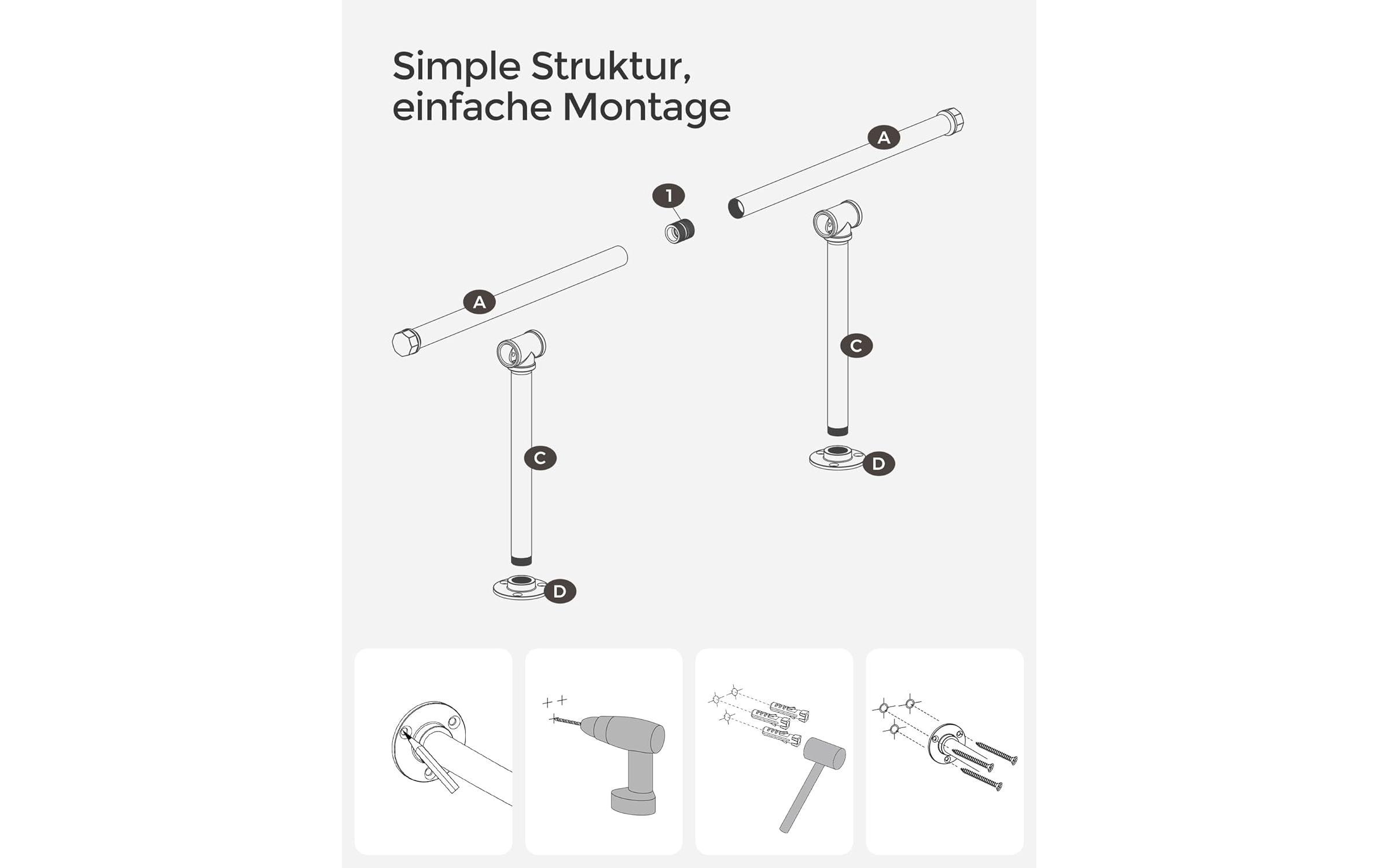 SONGMICS Wandgarderobe »2 Stück 84 cm x 7 cm« 2 Stk. tlg.
