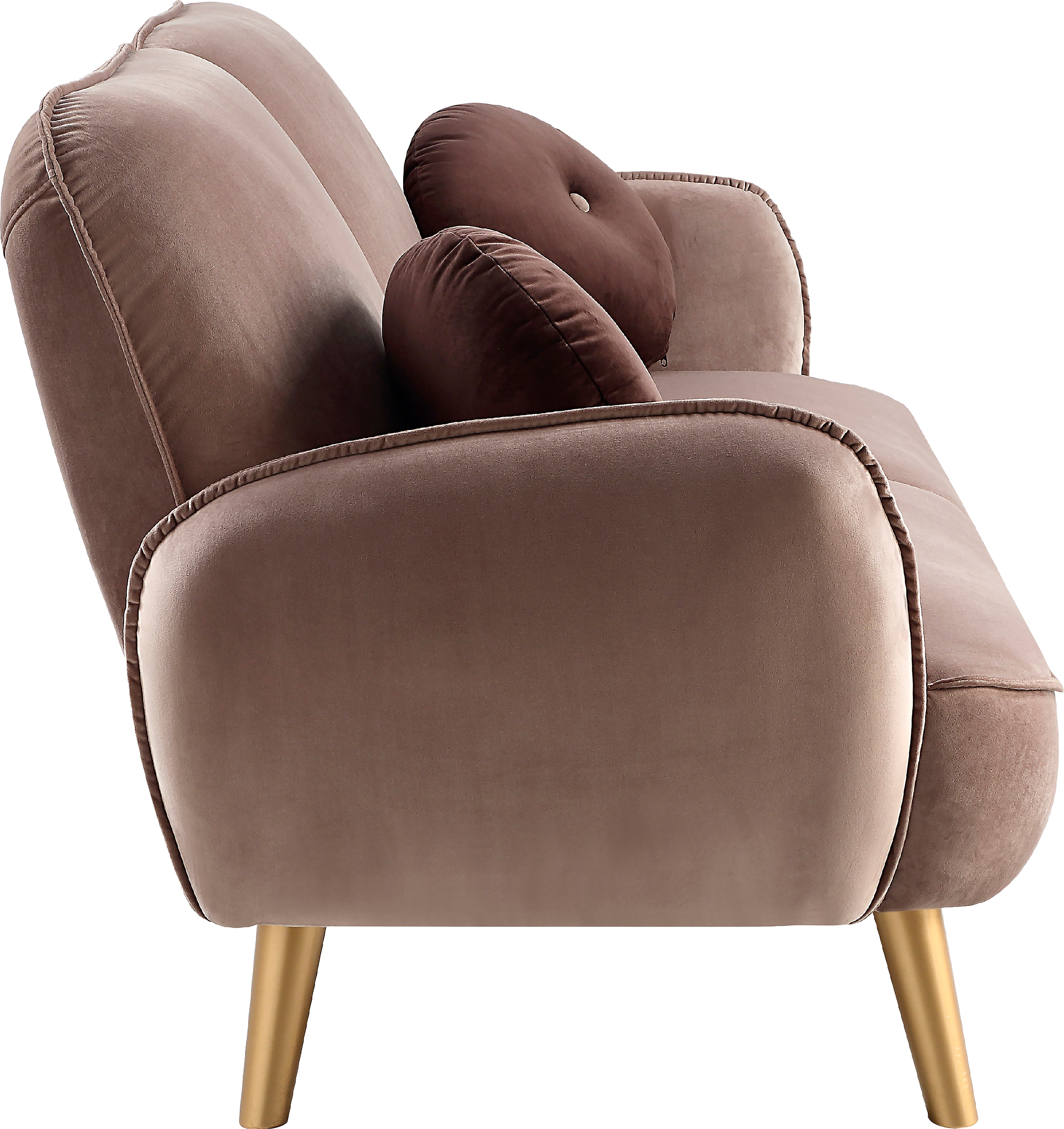 ATLANTIC home collection 3-Sitzer »Ben« mit Welleunterfederung,inkl. 2 Dekokissen, goldenen Massivholzfüßen