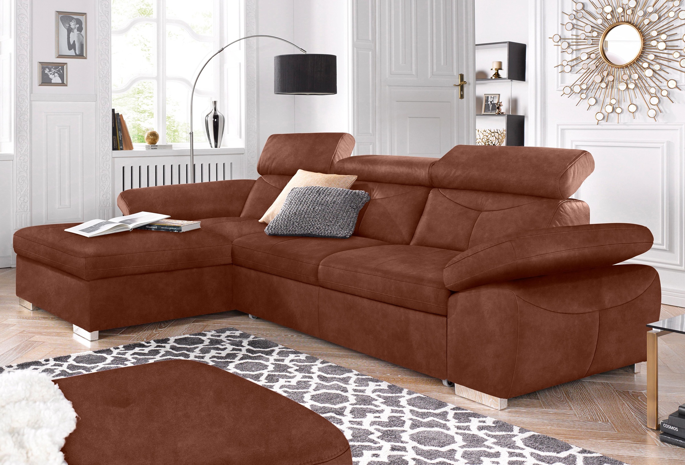 exxpo - sofa fashion Ecksofa »Spring, super bequem, mit Armteil- und Kopfte günstig online kaufen