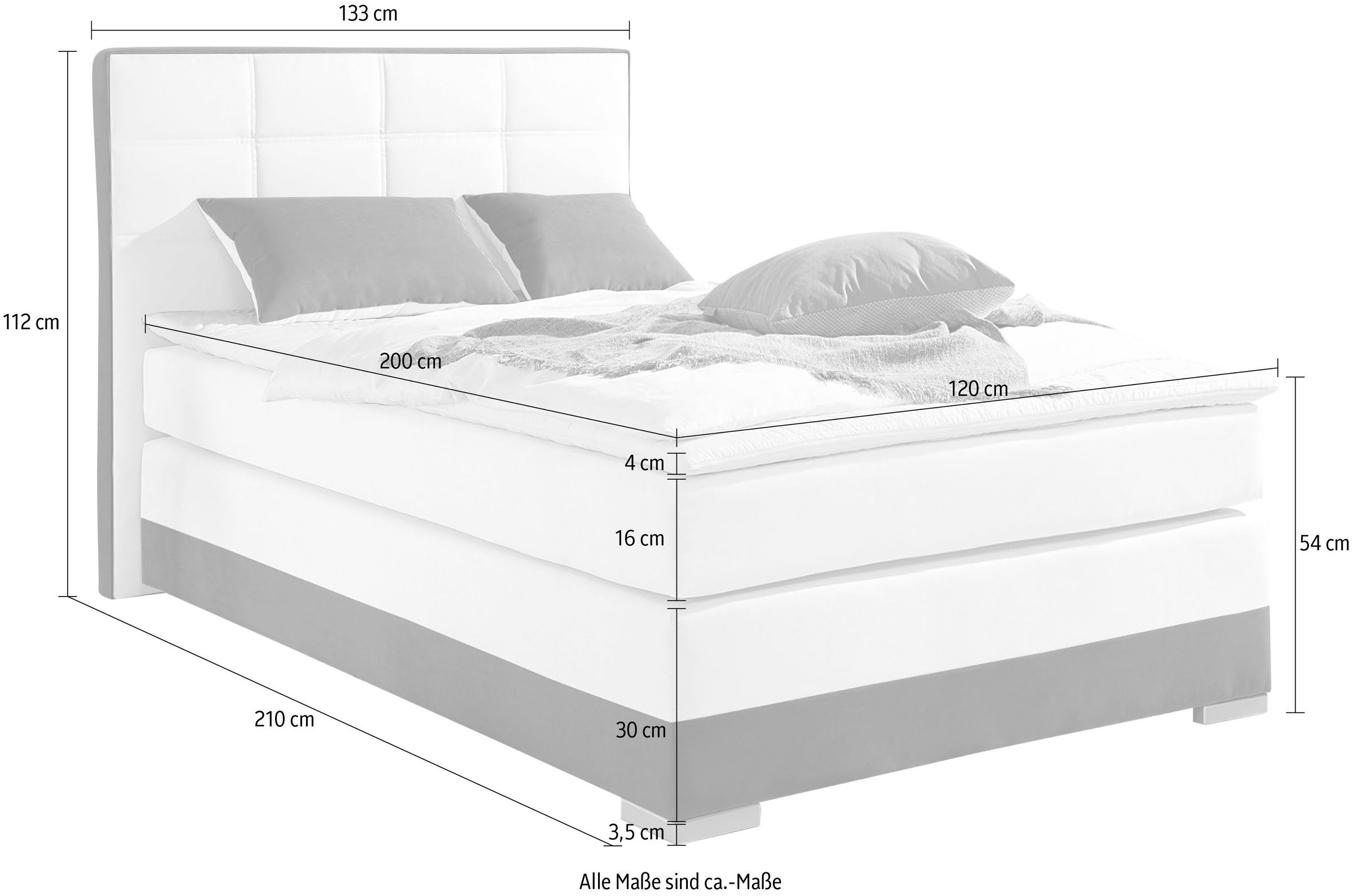 INOSIGN Boxspringbett, inklusive Topper und Wendekissen