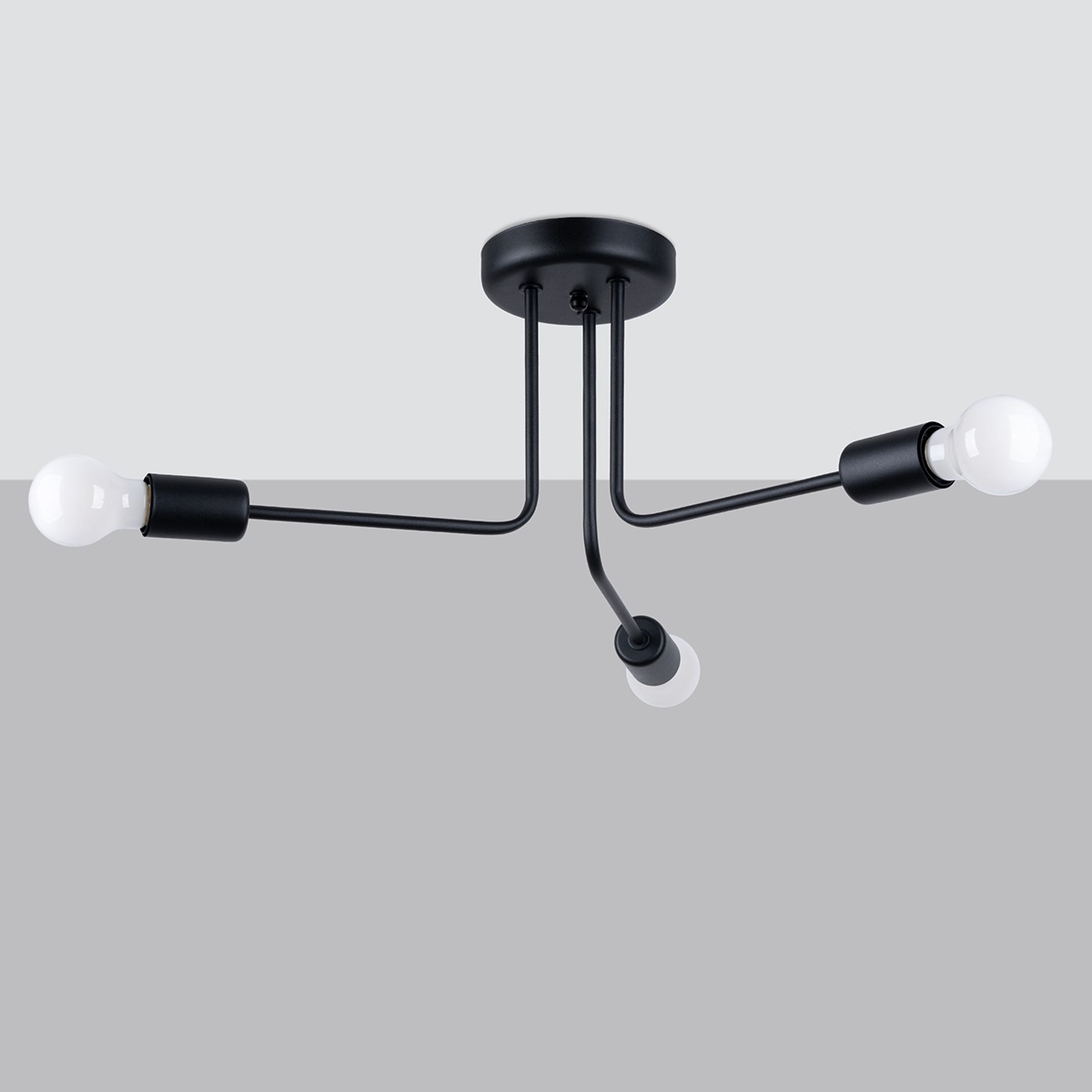 SOLLUX lighting Deckenleuchte »Kronleuchter NORAH 3 schwarz«, 3 flammig, Le günstig online kaufen