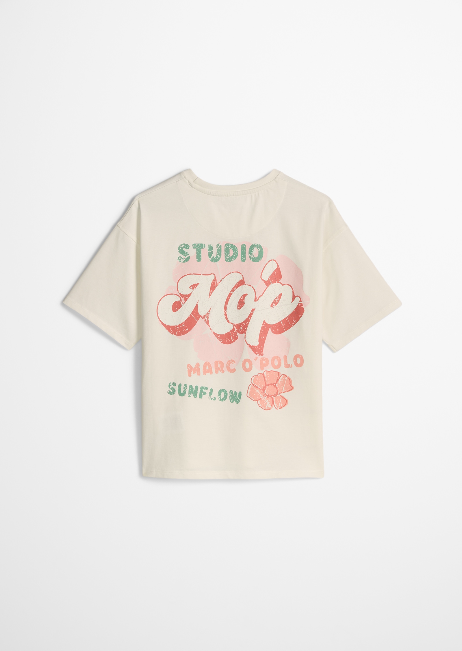 Marc O'Polo Junior T-Shirt kontrastfarbener Rückenprint, relaxed fit, Rundhals