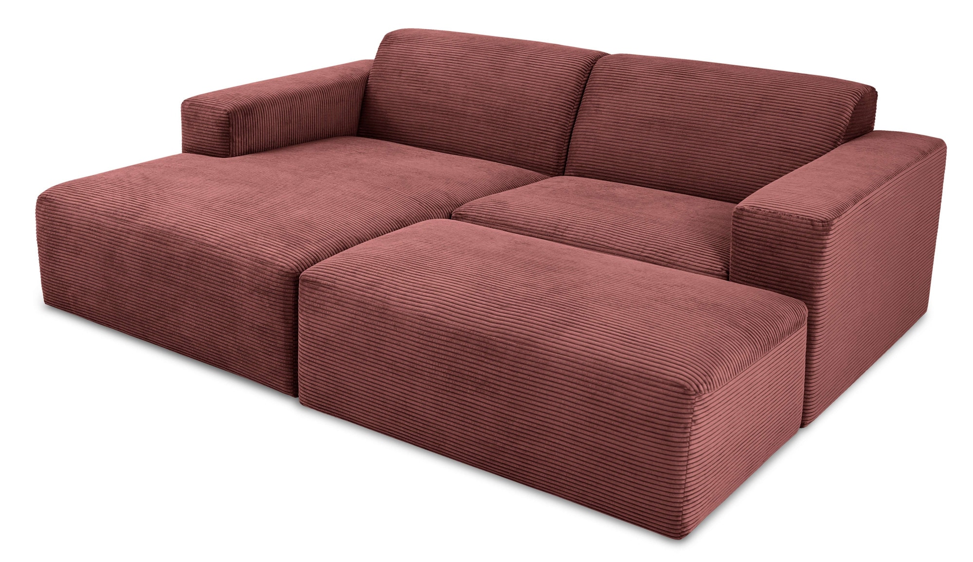 INOSIGN Ecksofa »Koa,228cm, L-Form, Modulsofa, Webstoff, Cord«, Designsofa, Set, Hocker inklusive, weicher Lounge-Sitzkomfort