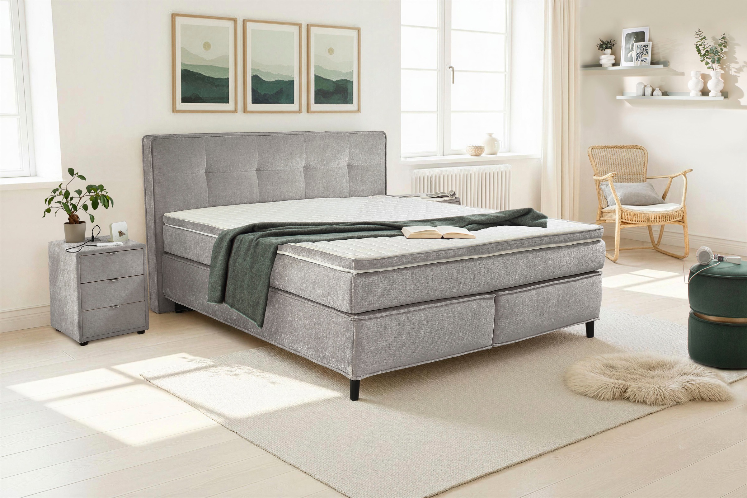 Jockenhöfer Gruppe Boxspringbett »Capello, 7-Zonen-TTFK-Matratze« KS-Topper günstig online kaufen