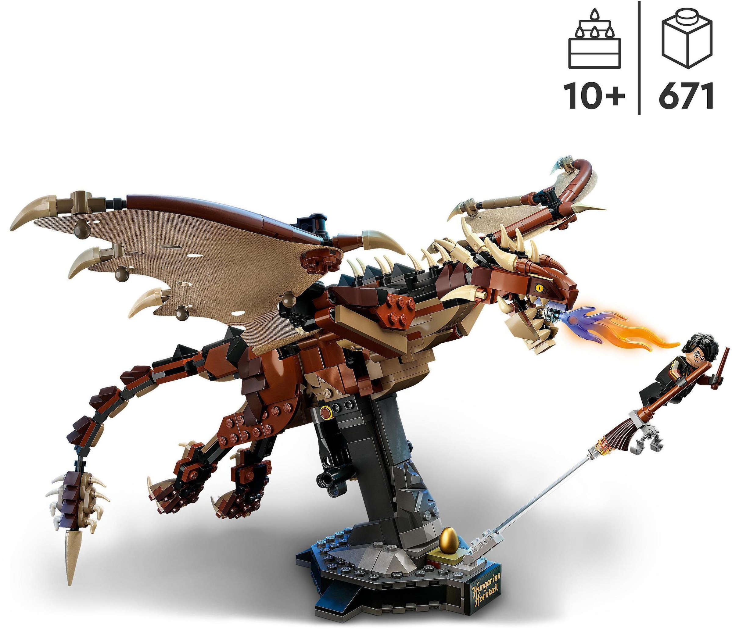 LEGO® Konstruktionsspielsteine »Ungarischer Hornschwanz (76406), LEGO® Harry Potter™«, (671 St.), Made in Europe