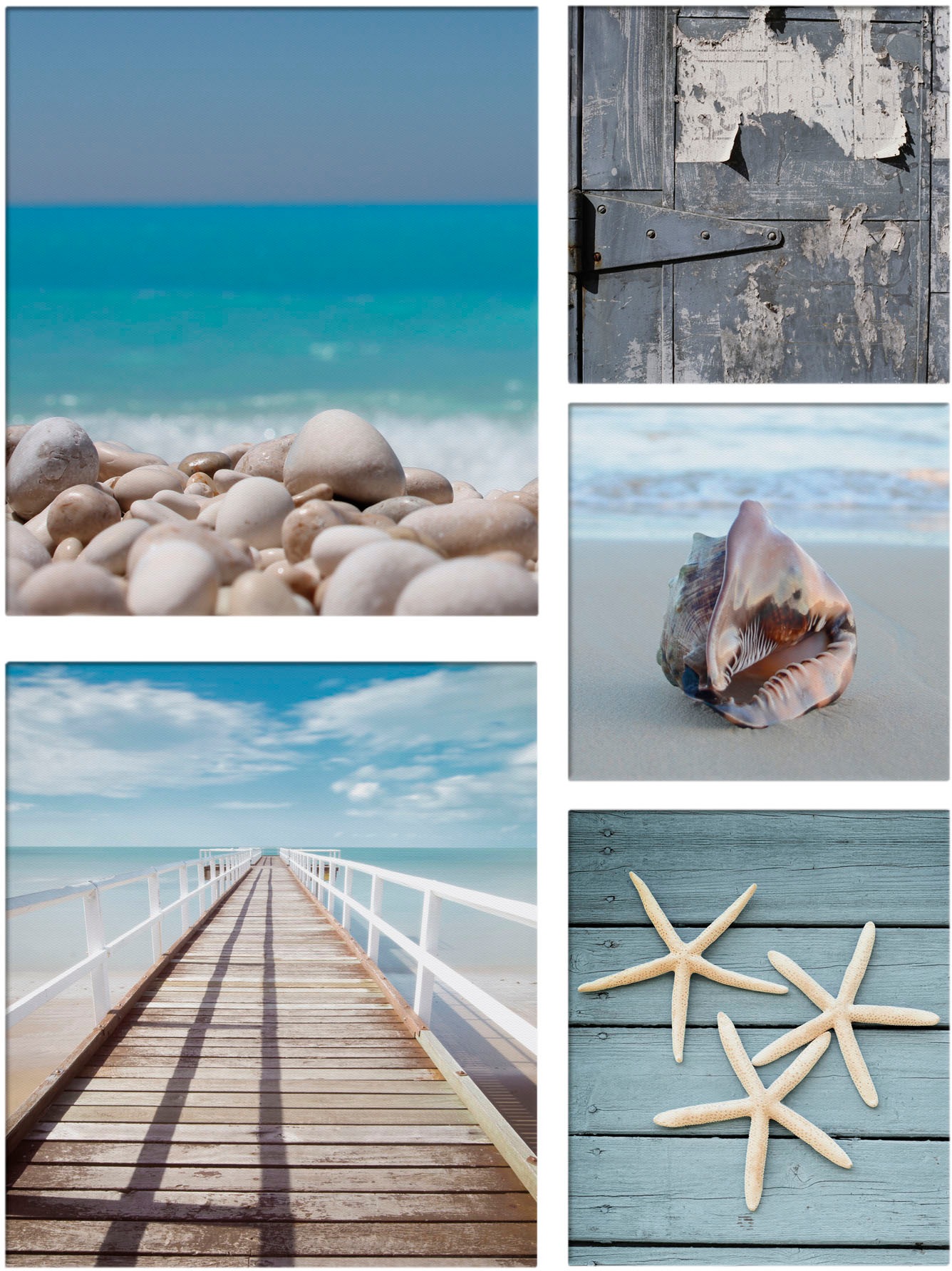 Art for the home Leinwandbild »Set Strand«, (Set, 5 St.), SET 5-teilig Strand 80 x 60 cm