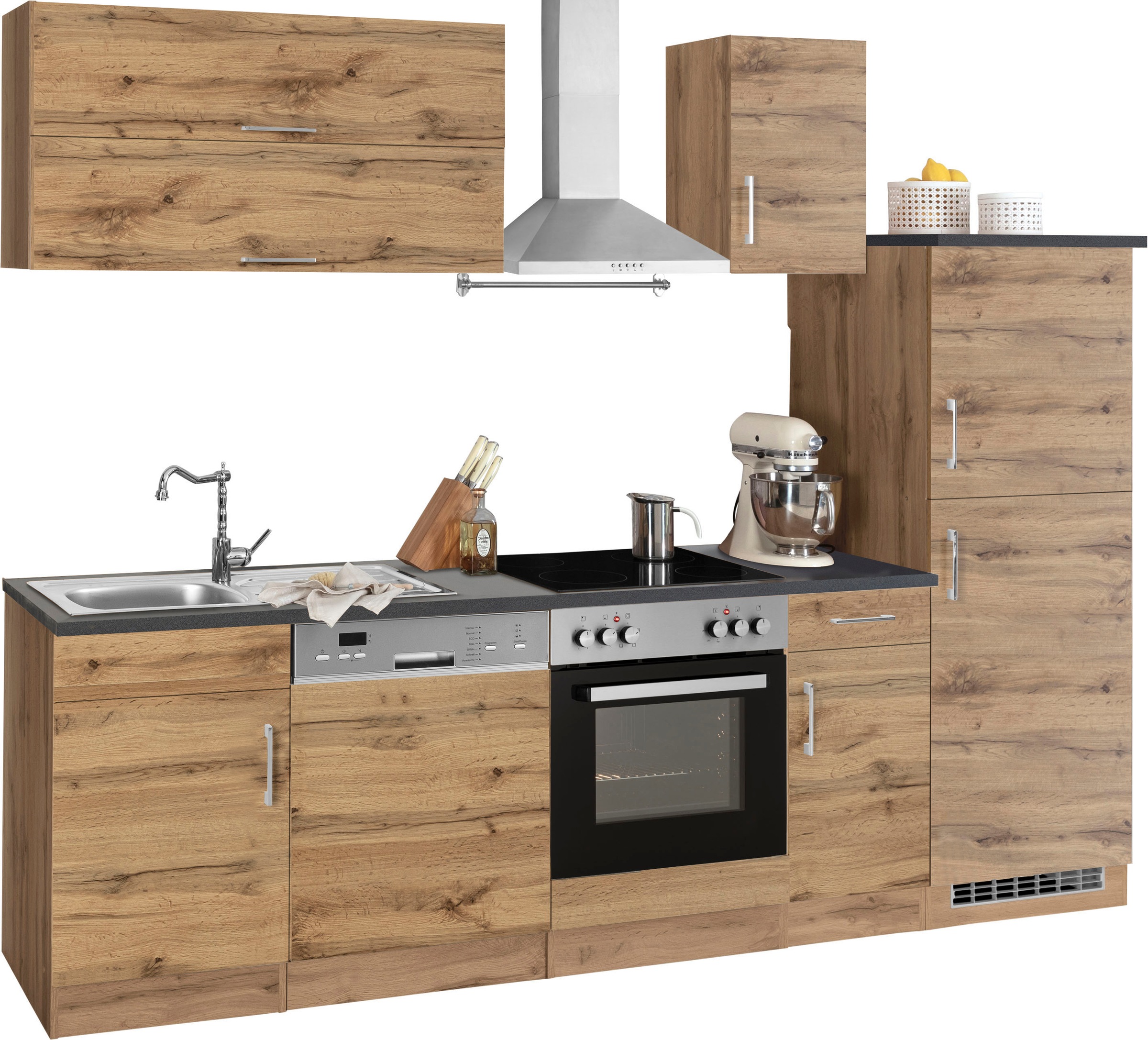 KOCHSTATION Küchenzeile »KS-Colmar«, mit E-Geräten, Breite 270 cm