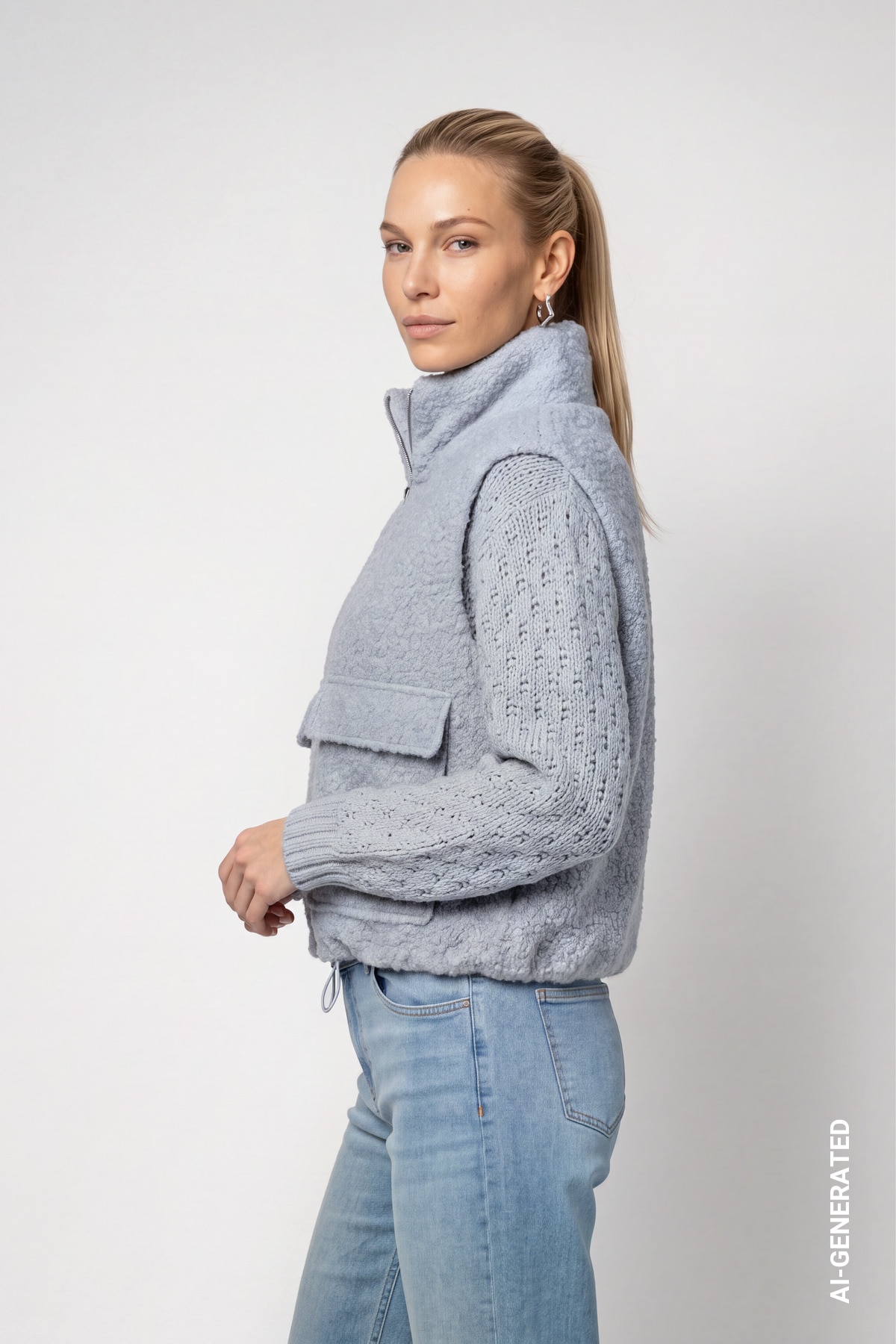 Monari Fellimitatweste »Weste Teddy« Regular fit mit Stehkragen