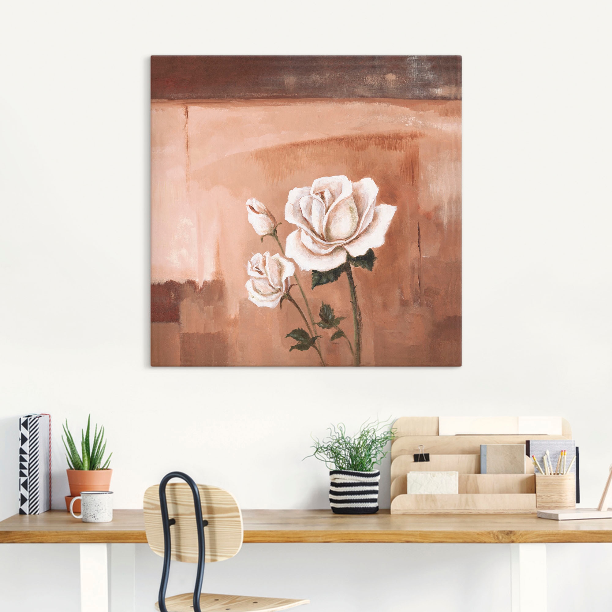 Artland Leinwandbild »Rosen II«, Blumenbilder, (1 St.), auf Keilrahmen gespannt