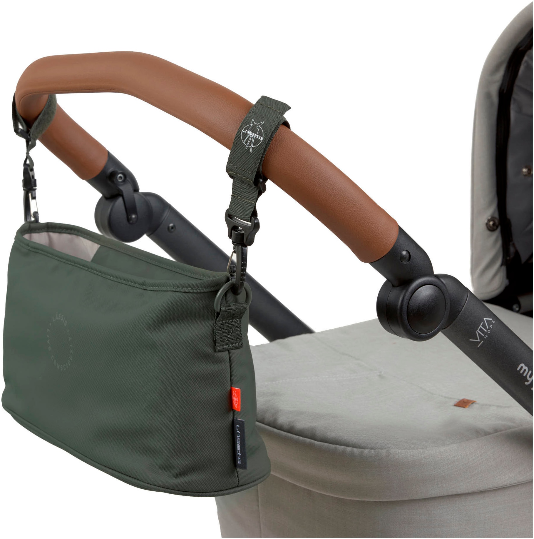 LÄSSIG Kinderwagen-Tasche »Green Label, Buggy Organizer, dark olive«, für Kinderwagen oder Buggy
