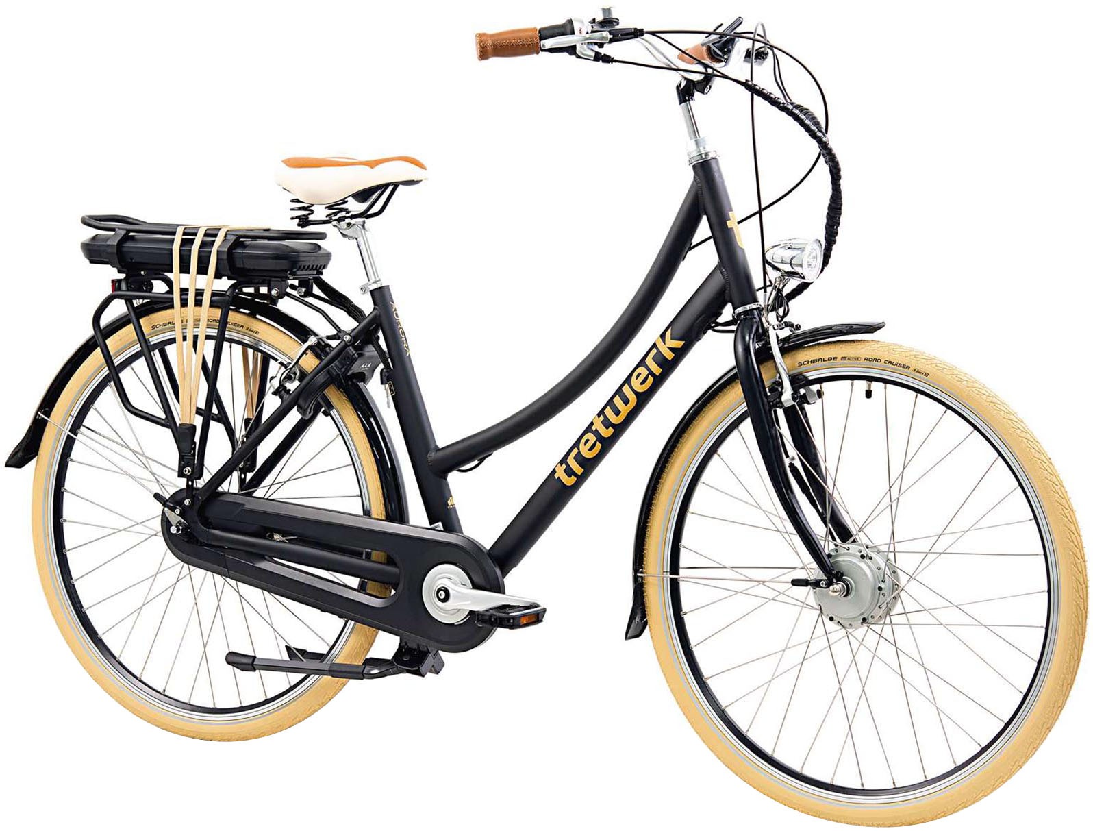 Tretwerk E-Bike »Aurora«, 7 Gang, Frontmotor 250 W, (im Retro-Stil), Pedelec, Elektrofahrrad für Damen u. Herren