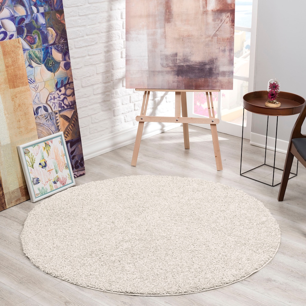 Sanat Hochflor-Teppich »LOCA«, rund, Wohnzimmer, Langflor, Shaggy, Schlafzimmer