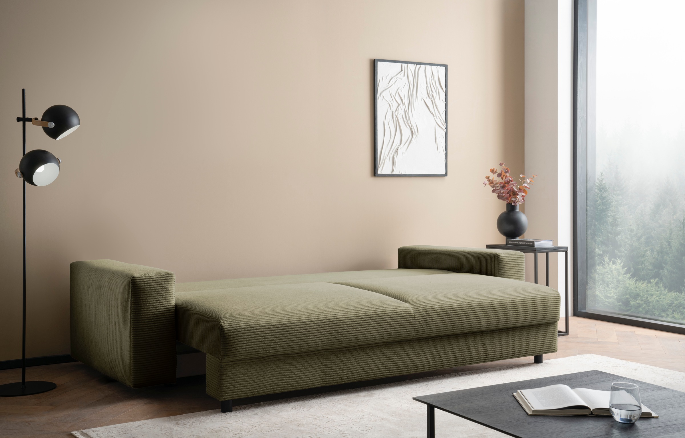 LeGer Home by Lena Gercke Schlafsofa »Imoga, Polster mit Schlaffunktion, 3-Sitzer Sofa, Couch mit Bettkasten«, in modernen Farben und Stoffen, Bettfunktion, Liegefläche: 200x150 cm