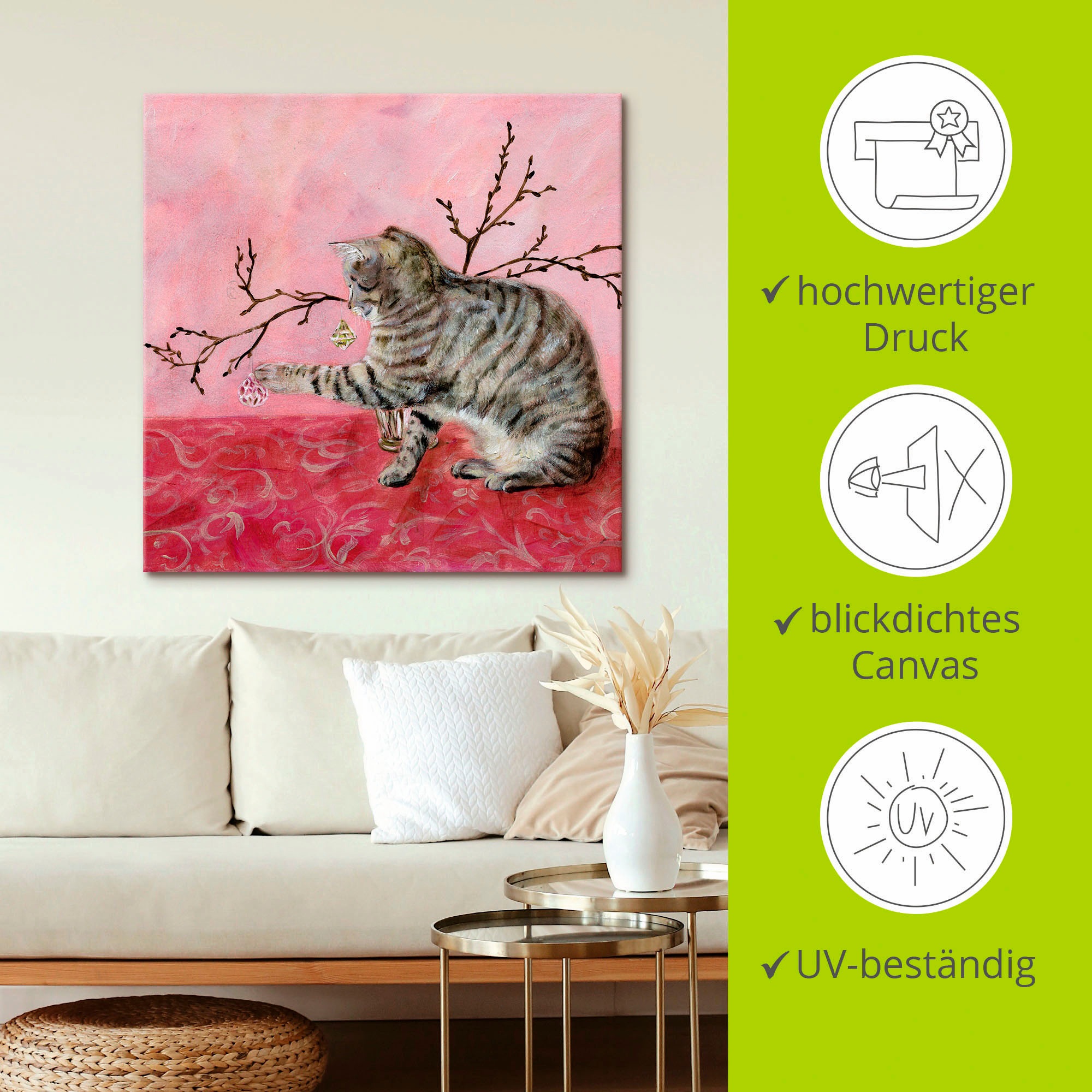 Artland Leinwandbild »Katzenspiel«, Haustiere, (1 St.), auf Keilrahmen gespannt