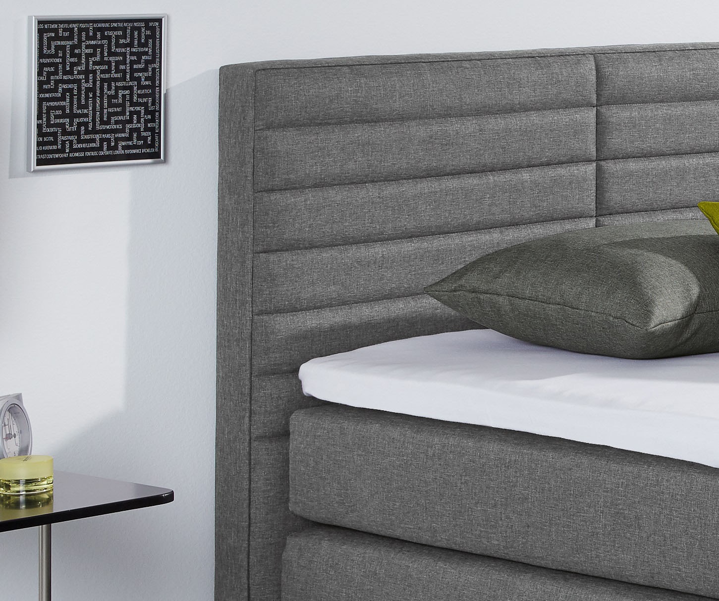 hapo Boxspringbett »ATLANTA mit hohem Kopfteil« Topper separat erhältlich,  erhältlich in verschiedenen Breiten, Farben & Matratzenarten