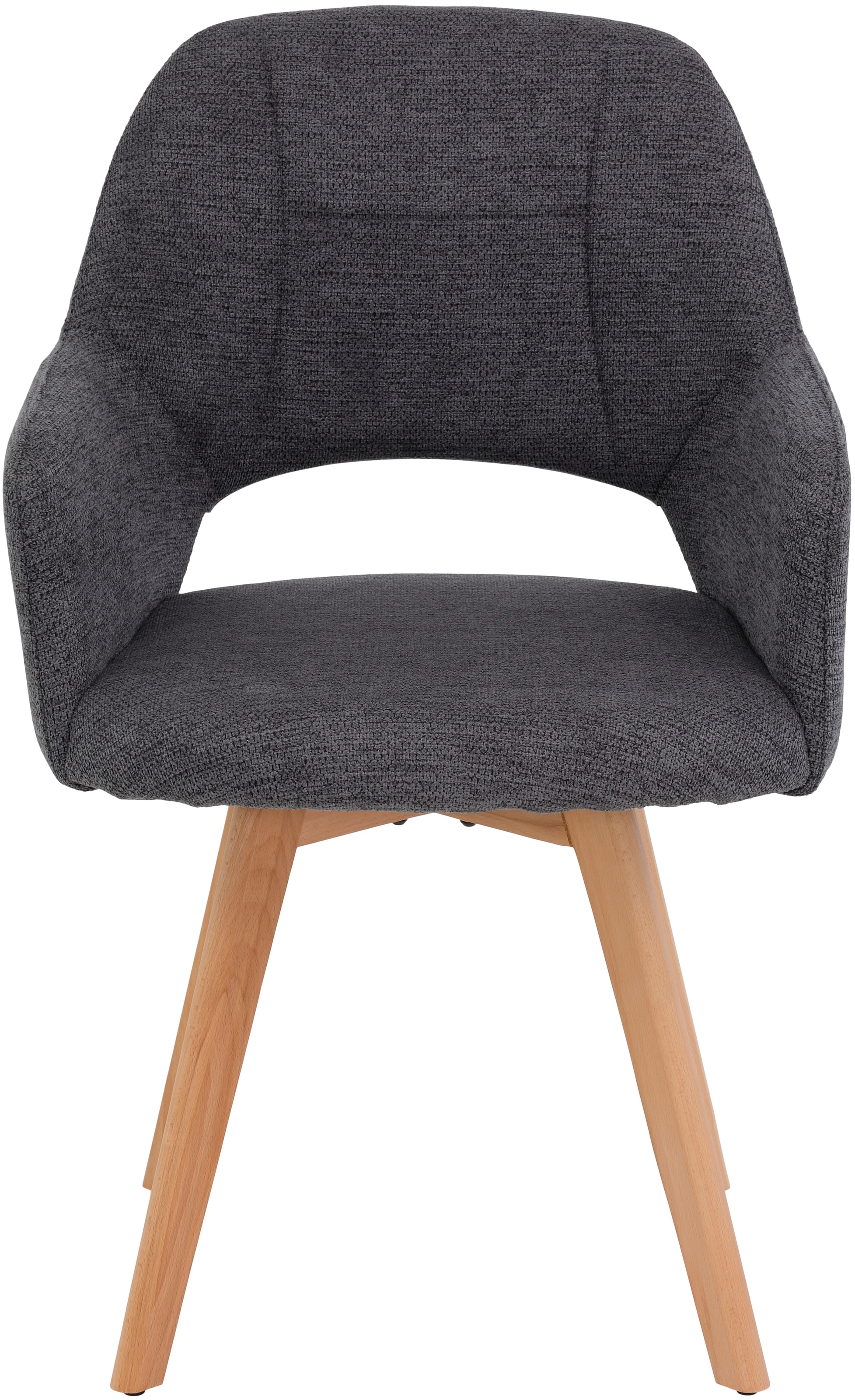 HELA Armlehnstuhl »SOFIA Armlehnenstuhl mit Massivholzgestell, Bezug Webstoff« (Set) 2 Stk.Esszimmerstuhl, Sessel mit Armlehnen, dezenter Rückenausschnitt