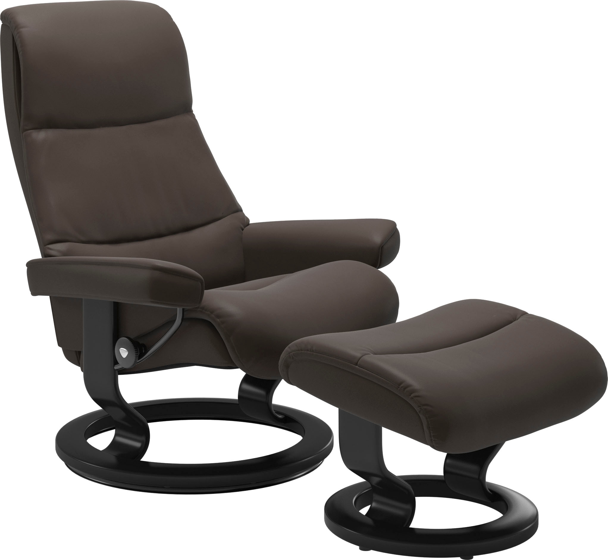 Stressless® Relaxsessel »View«, (Set, Relaxsessel mit Hocker), mit Classic Base, Größe L,Gestell Schwarz