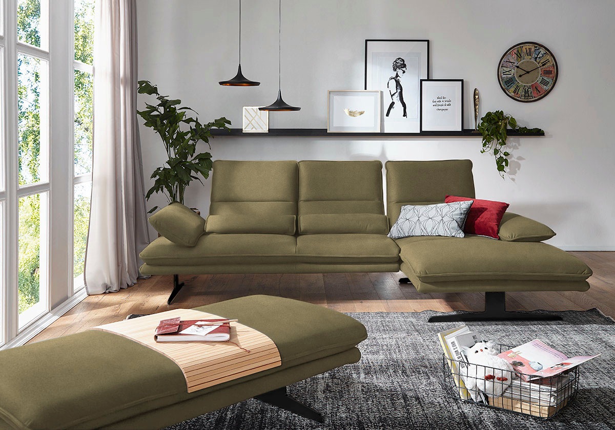 W.SCHILLIG Ecksofa »broadway, Designsofa mit tollem Sitzkomfort«, Sitztiefe günstig online kaufen