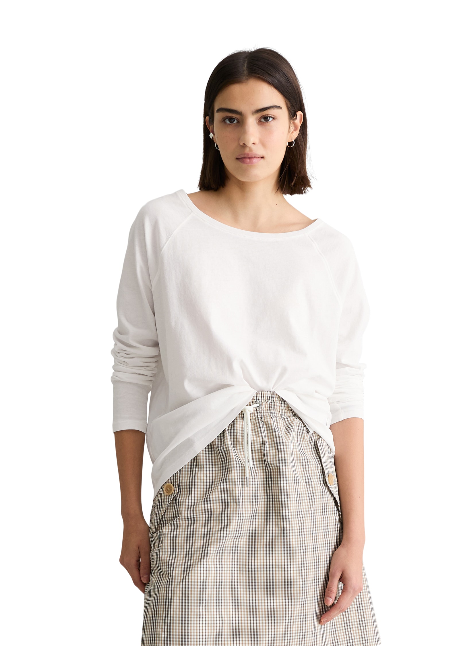 Marc O'Polo DENIM Longsleeve relaxed fit mit Raglan-Ärmeln, U-Boot-Ausschnitt