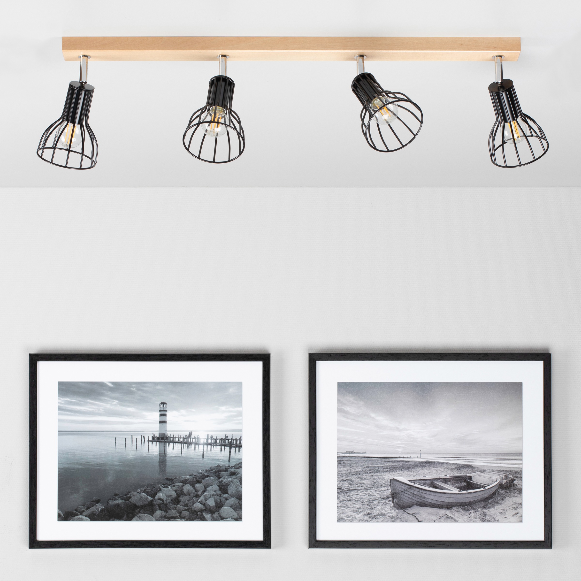 SPOT Light Deckenleuchte »MEGAN WOOD«, 4 flammig, Leuchtmittel E14   ohne L günstig online kaufen