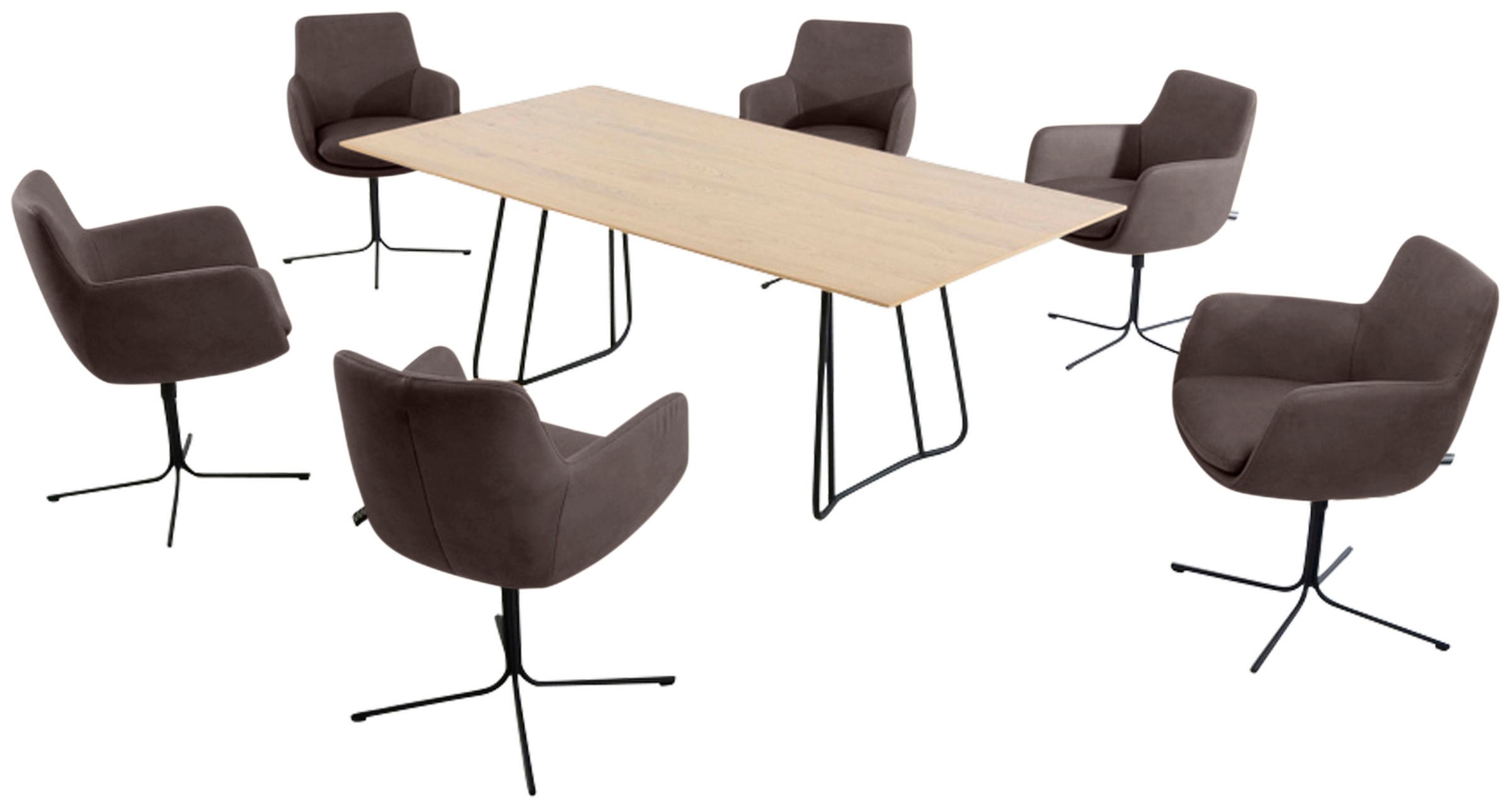 K+W Komfort & Wohnen Drehstuhl »Pego« () filigranem 4-Fuß-Gestell in schwar günstig online kaufen