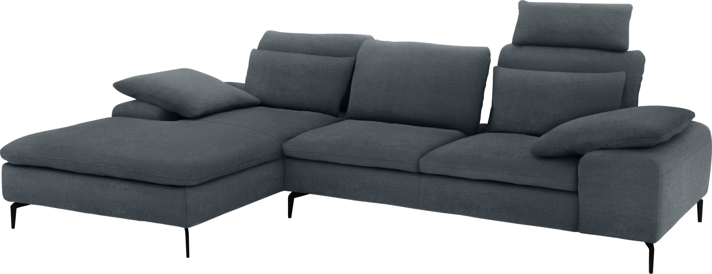 W.SCHILLIG Ecksofa »valentinoo, Designsofa, bequem, elegant und zeitlos, L-Form«, (Set), inklusive Hocker, mit Sitztiefenverstellung, Breite 299 cm