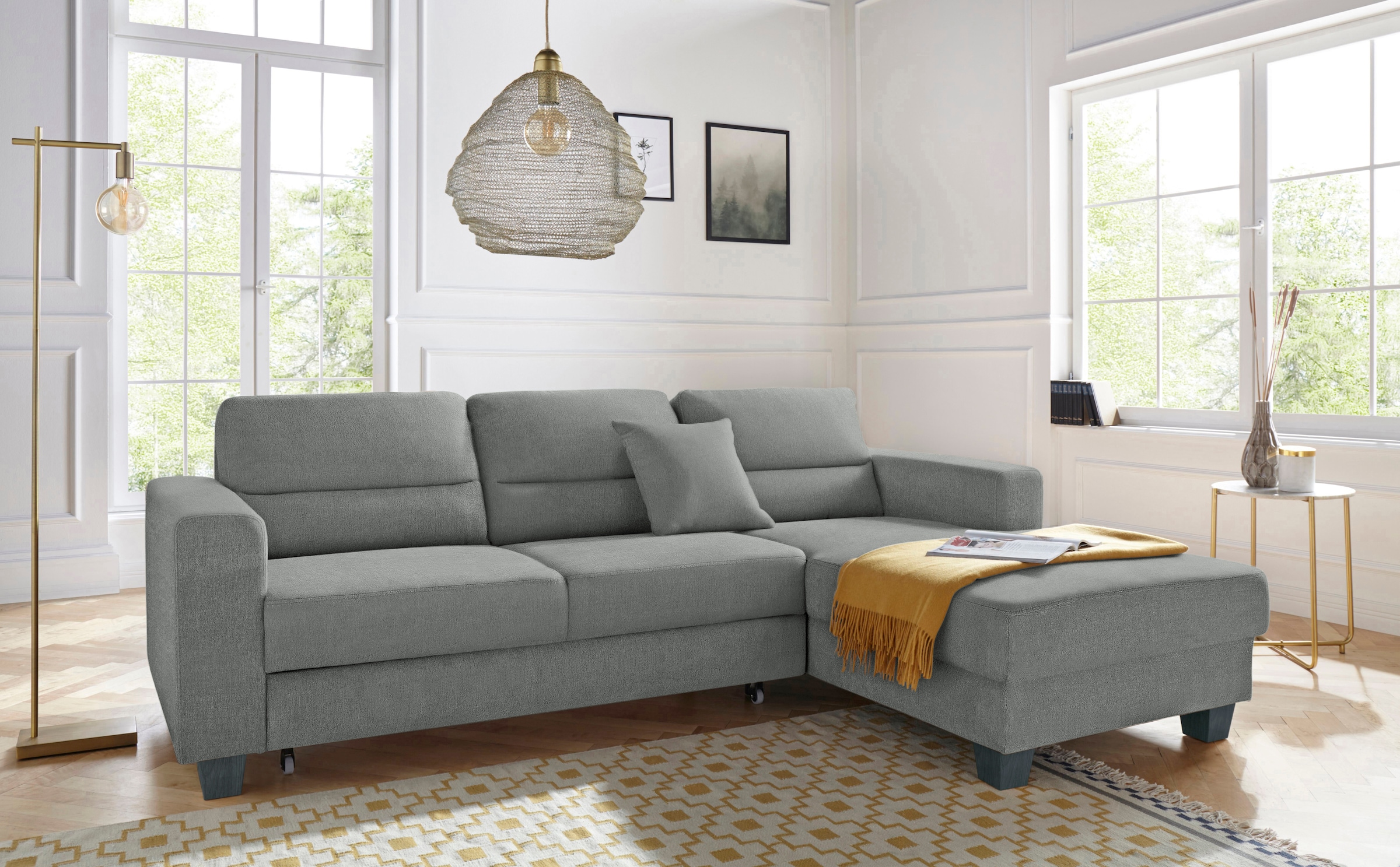 TRENDMANUFAKTUR Ecksofa »Chamber, zeitlos und modern, hoher Sitzkomfort, L- günstig online kaufen