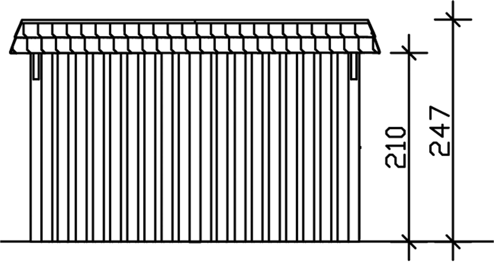 Skanholz Einzelcarport »Wendland« Massivholz 341 cm Natur mit Abstellraum mit EPDM-Dach, rote Blende