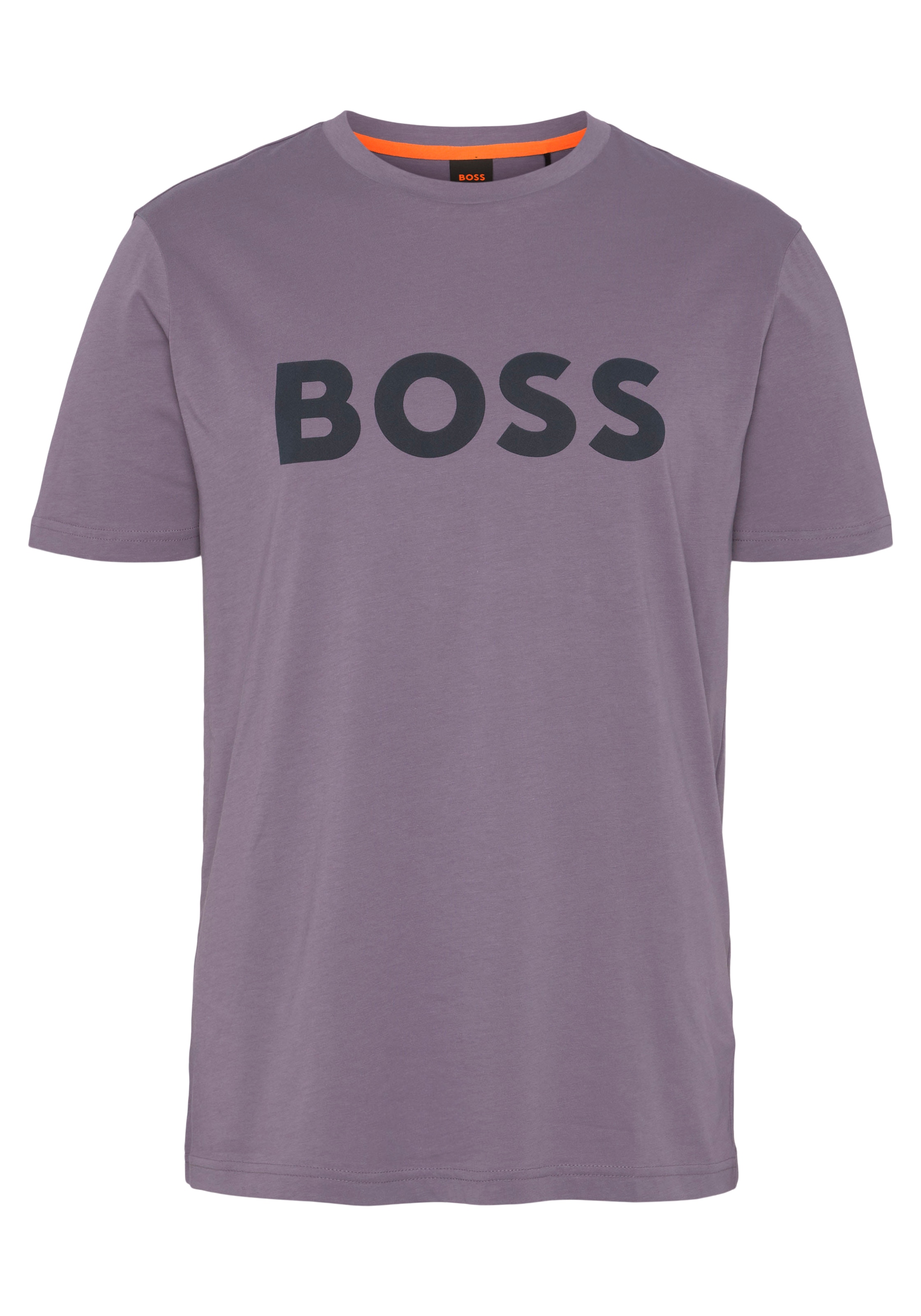 auf bei großem der mit 01«, Druck Brust ORANGE T-Shirt 10246016 »Thinking online BOSS BOSS 1