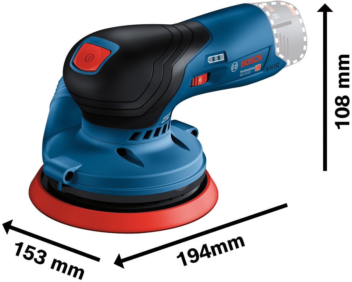 Bosch Professional Akku-Exzenterschleifer »»GEX 12V-125««, in L-BOXX, ohne Akku, ohne Ladegerät
