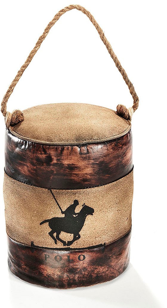 locker Dekofigur, rund, Canvas Leder