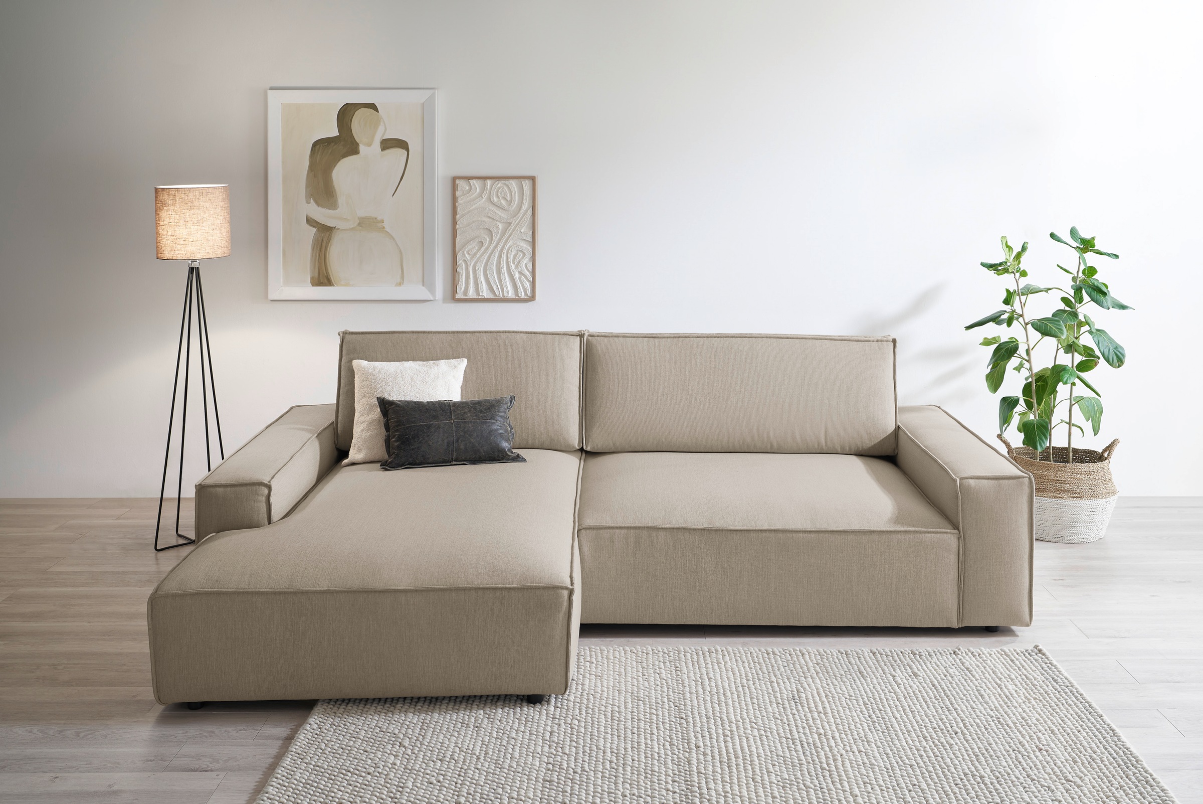 Home affaire Ecksofa »NEU: SHERWOOD XXL 284, Big-Sofa L-Form, tiefe Sitzflä günstig online kaufen