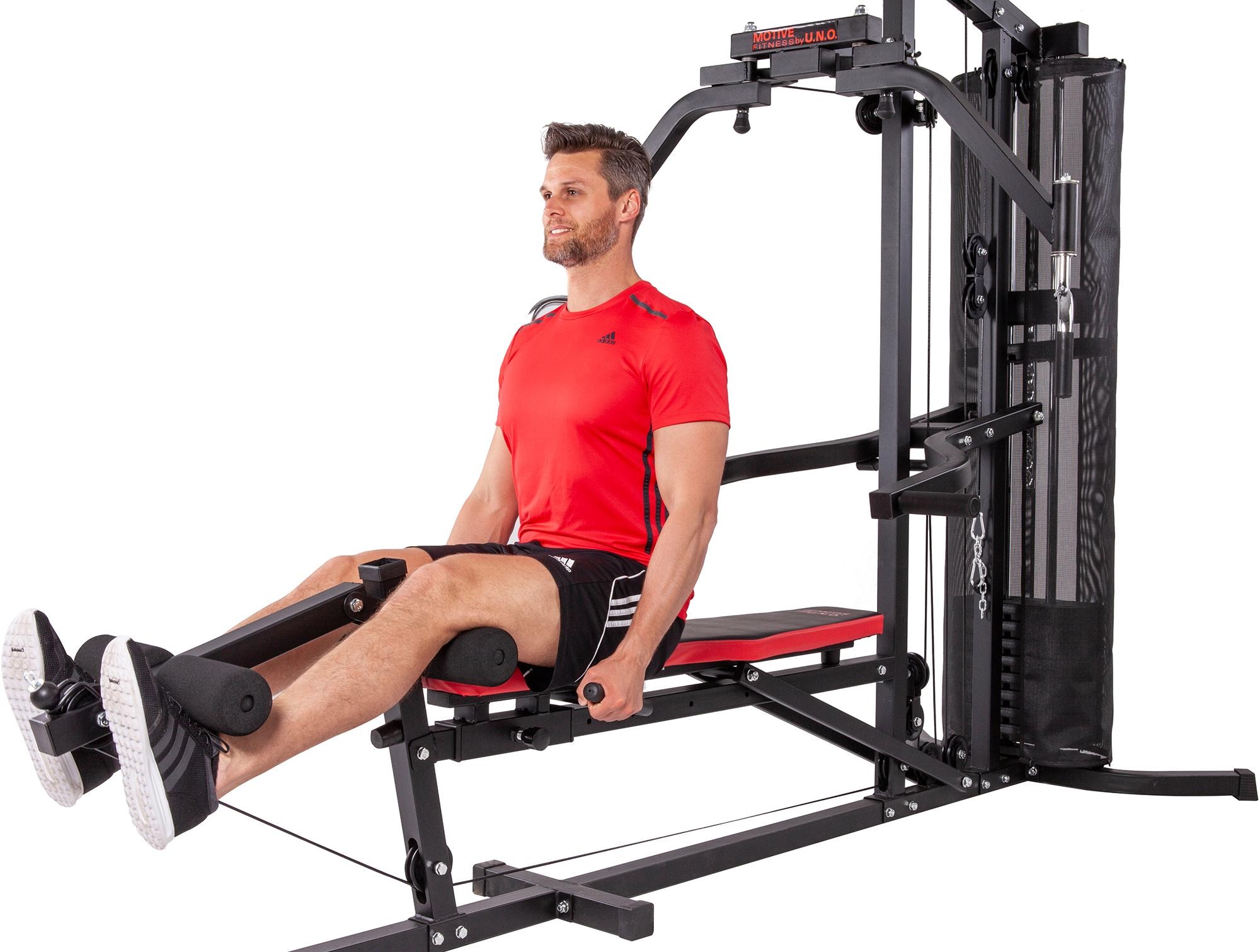 MOTIVE FITNESS by U.N.O. Kraftstation »Multi-Gym Competition«, 10 Gewichtsblöcke, (Butterflystange, Latzug, Ruderfunktion und mehr), multifunktionale Fitnessstation, max. Trainingsgewicht 45 kg