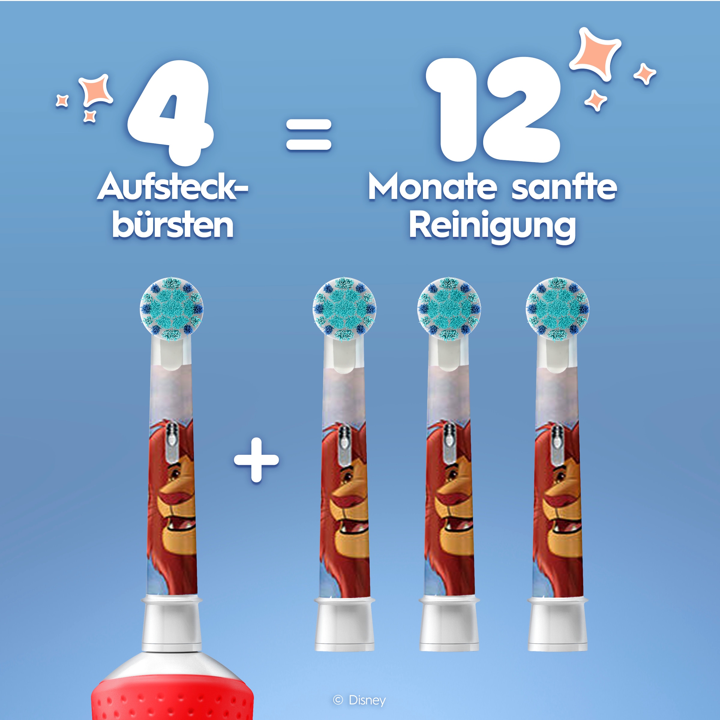 Oral-B Aufsteckbürsten »Pro Kids 3+ König der Löwen« Extra weiche Borsten, ab 3 Jahren