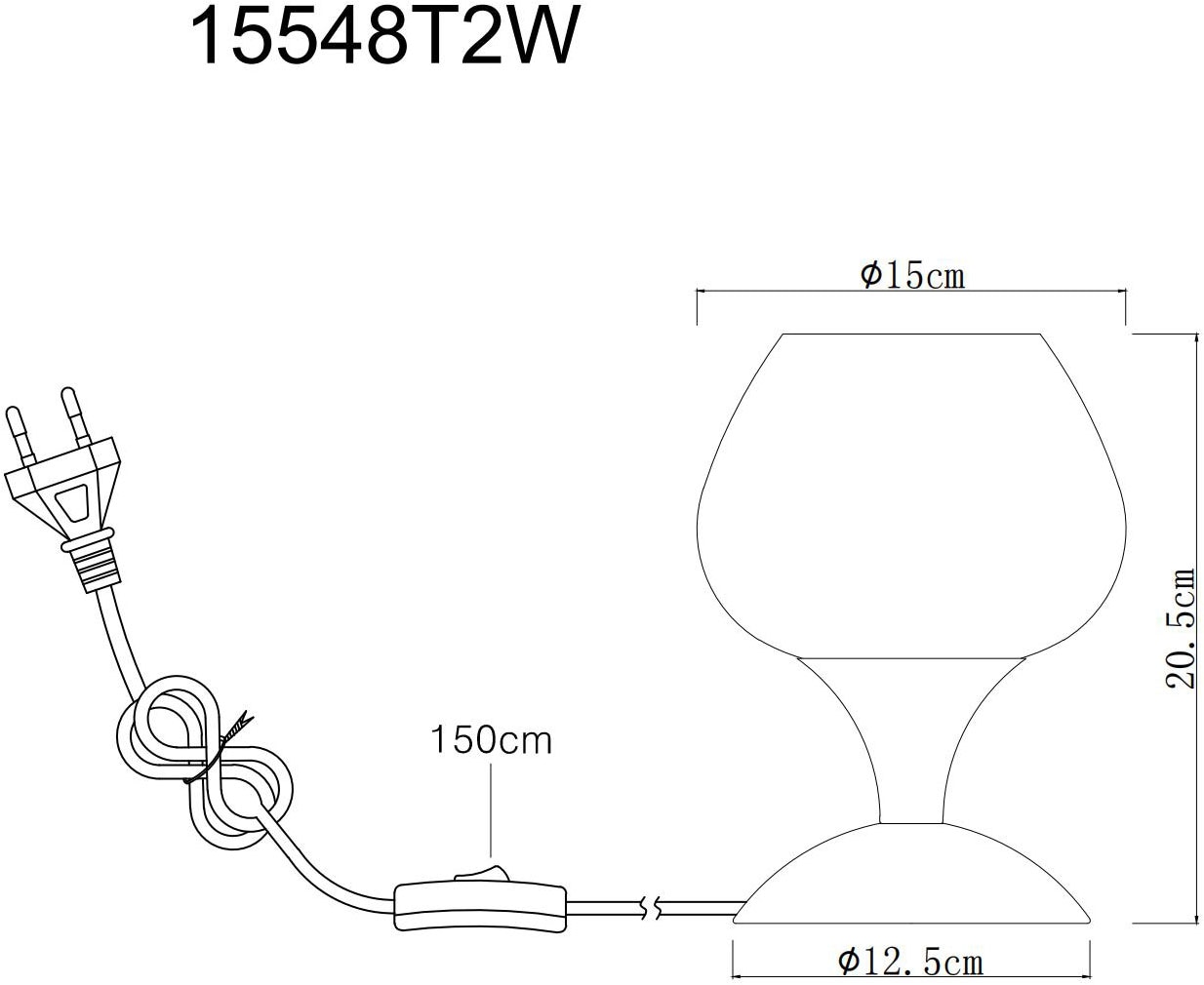 GLOBO LIGHTING Tischleuchte »MAXY« E27 1 Stk. Tischlampe Glas opal Dekorillen ø: 150mm, H: 205mm