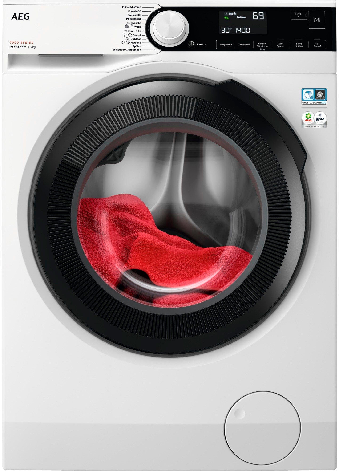 AEG Waschmaschine »LR7A70490«, 7000, U/min, weniger - Dampf-Programm Wasserverbrauch % 9 LR7A70490, für kg, 96 online bei 1400 ProSteam