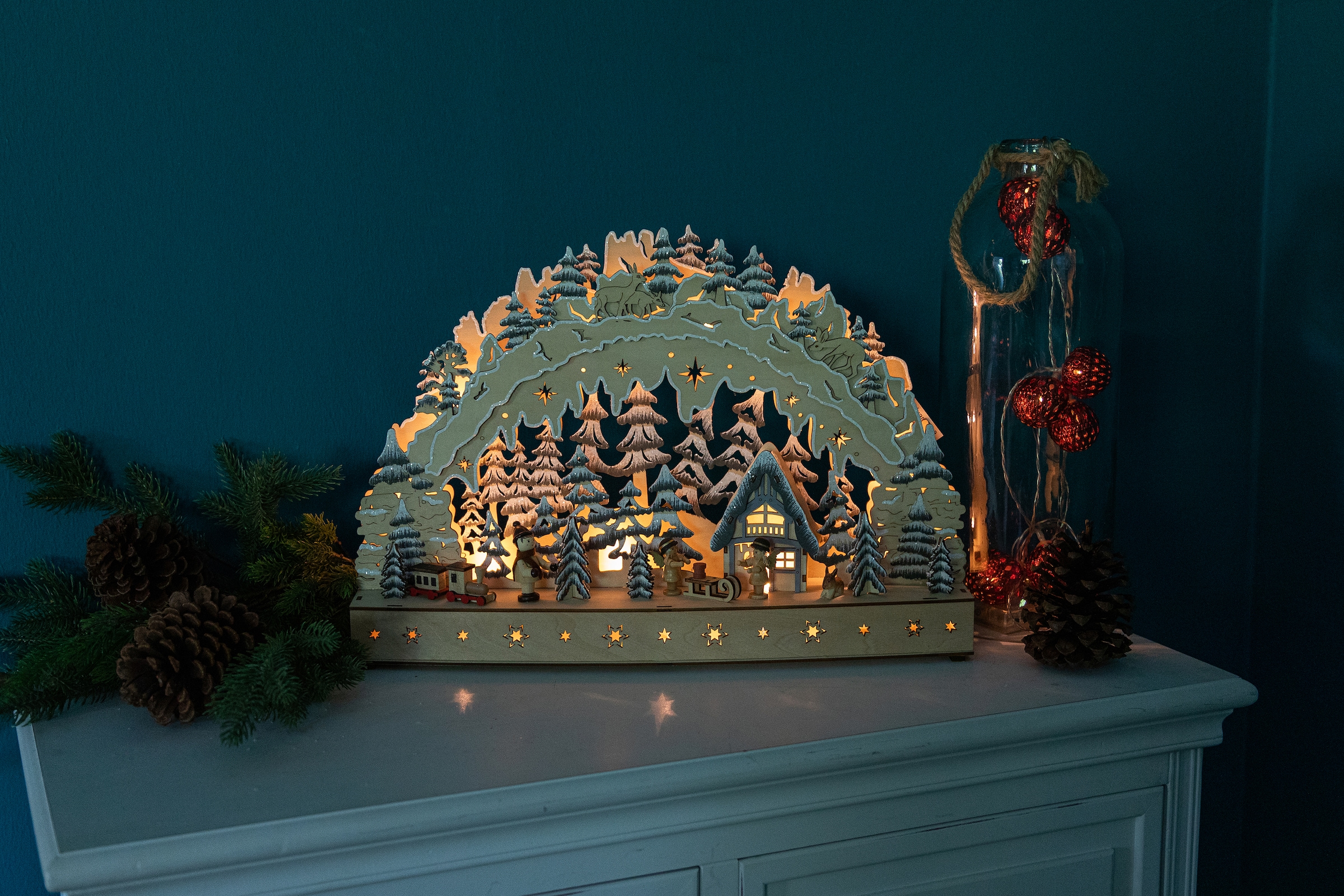Myflair Möbel & Accessoires LED Schwibbogen »Weihnachtsdeko« 1 Stk. aus Holz, mit LED Beleuchtung, Höhe ca. 31 cm