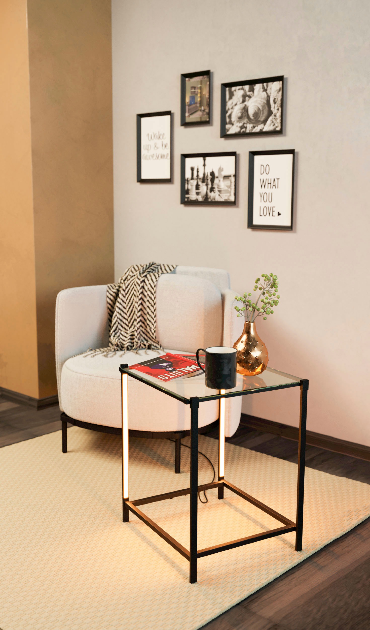 EGLO Tischleuchte »NARANJO« LED-Modul 1 Stk. Warmweiß Tischleuchte in schwa günstig online kaufen