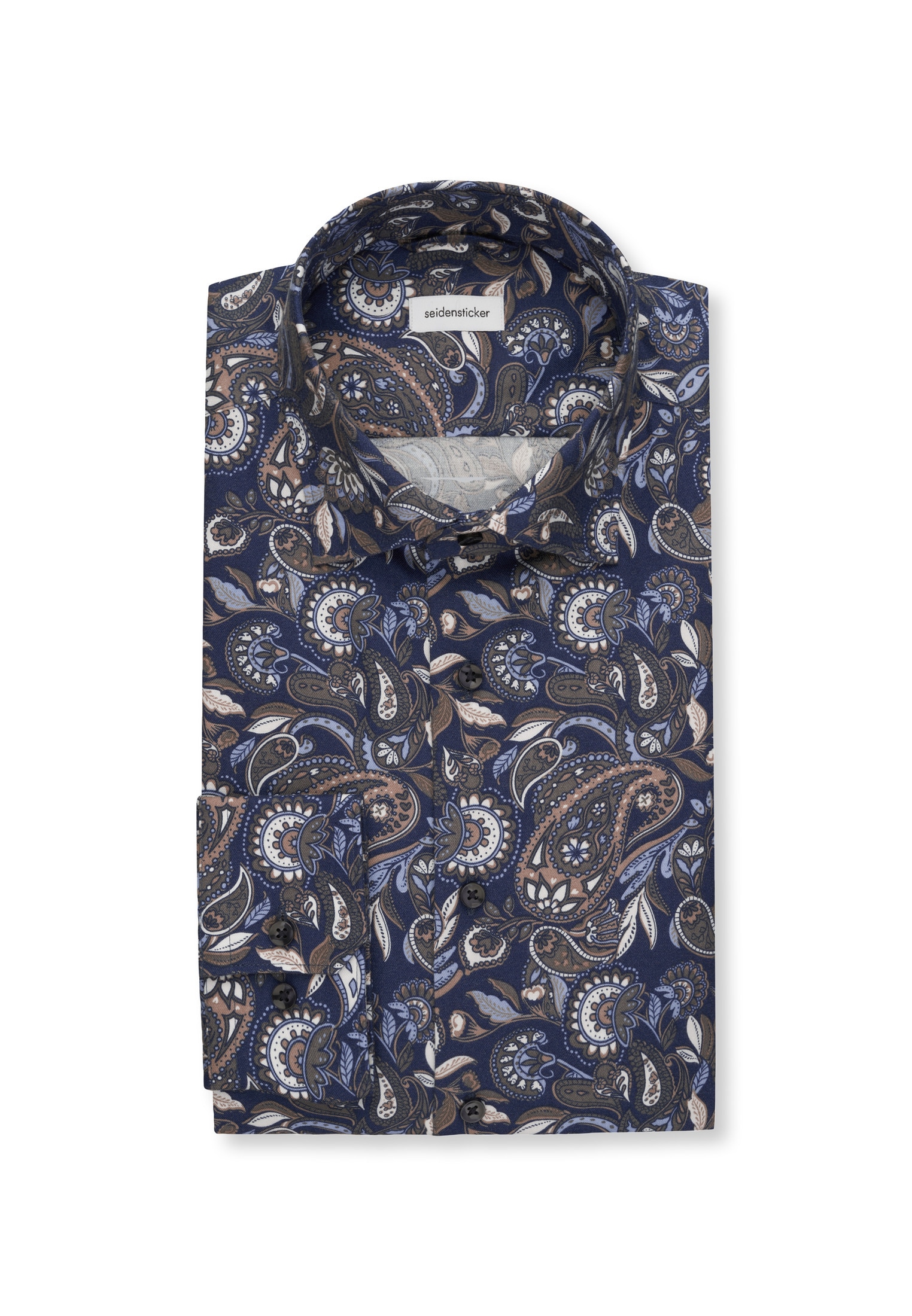 seidensticker Flanellhemd »Slim« Slim Langarm Kentkragen Druck