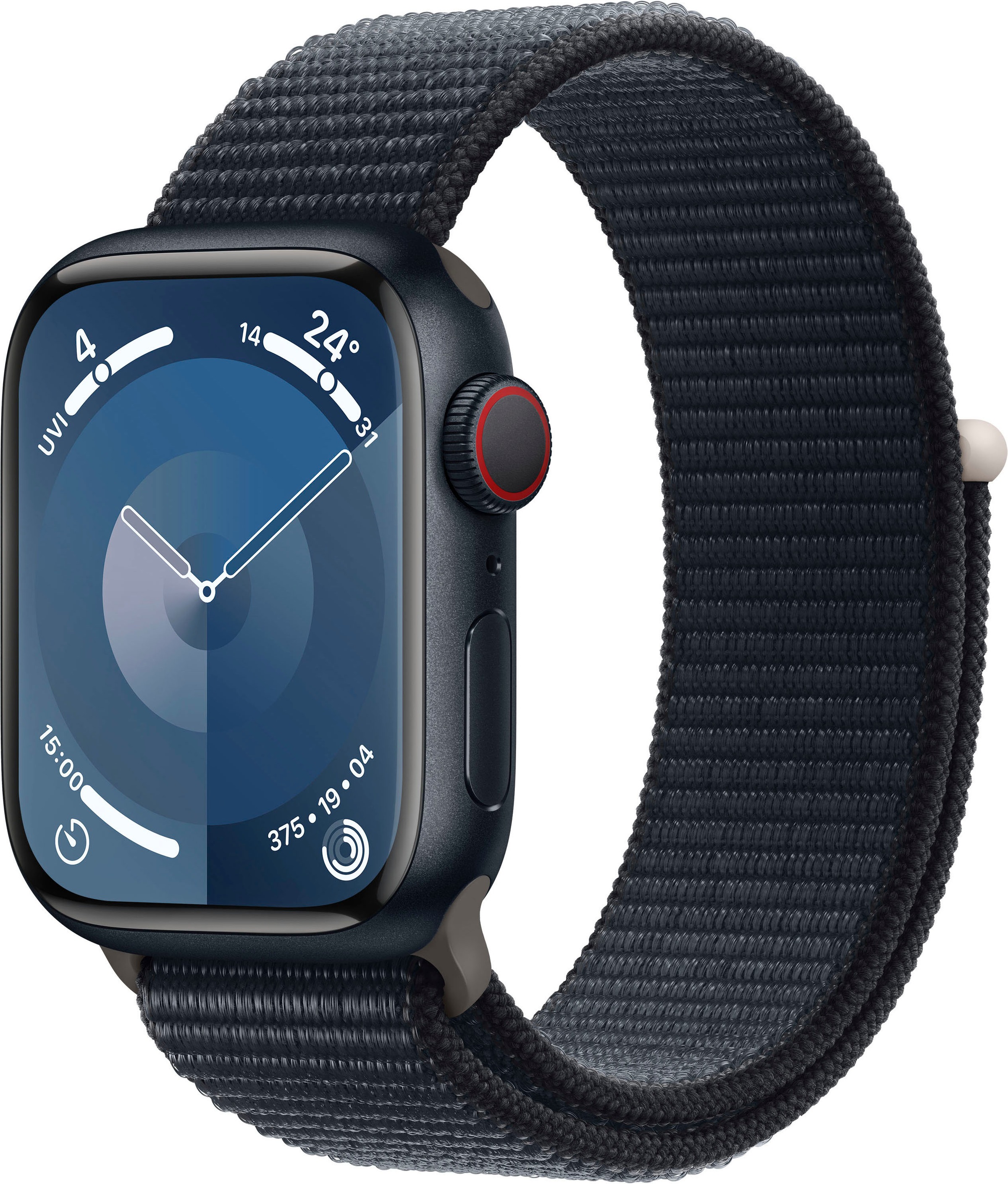 APPLE Smartwatch »Watch Series 9 Aluminium« (4, 1 cm / 1, 61 ′′) Watch OS 10;EKG;Blutsauerstoff App;Herzfrequenz Mitternacht