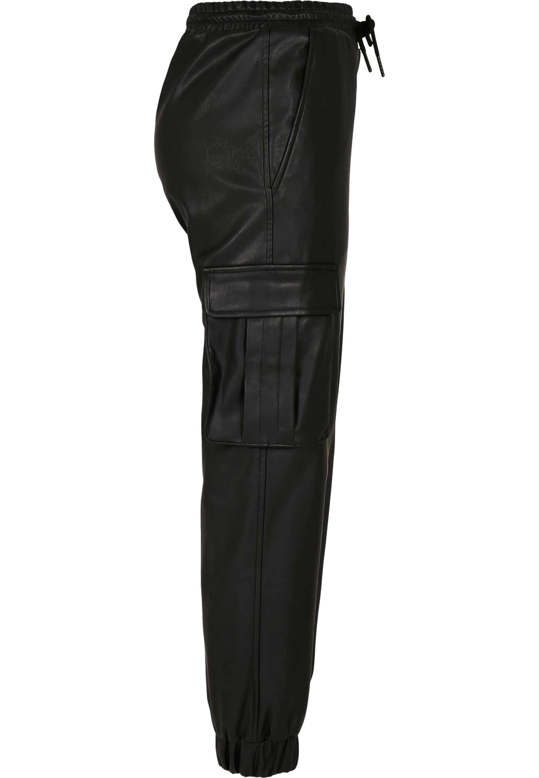 URBAN CLASSICS Cargohose »Urban Classics Damen Ladies Faux Leather Cargo Pants«