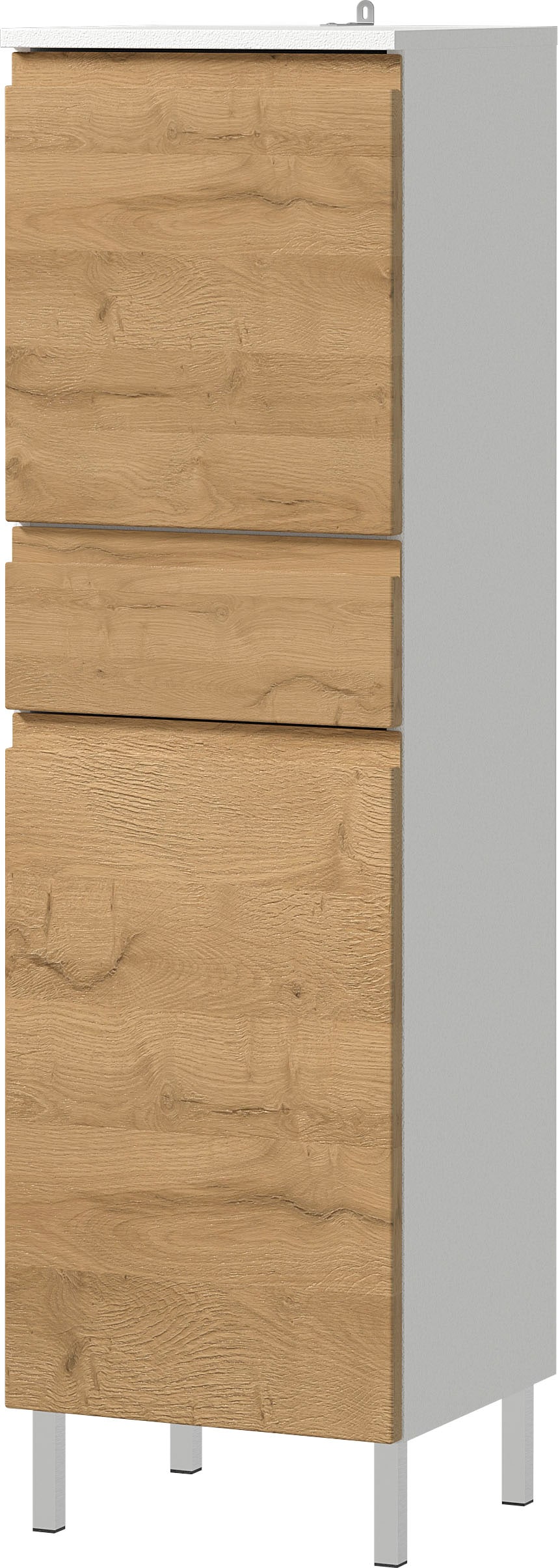 GERMANIA Badmöbel-Set »Torrance«, (5 St.), Unterschrank, Spiegelschrank, Beleuchtung, Kommode, Hochschrank