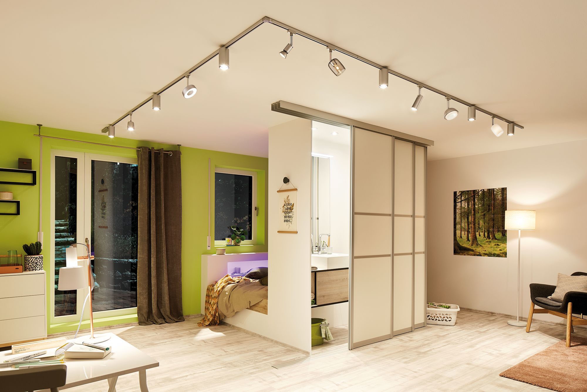 Paulmann Schienensystem-Leuchten »URail Set G9 Blossom Satin Chrom matt max. 4x10W Schienensystem«, G9