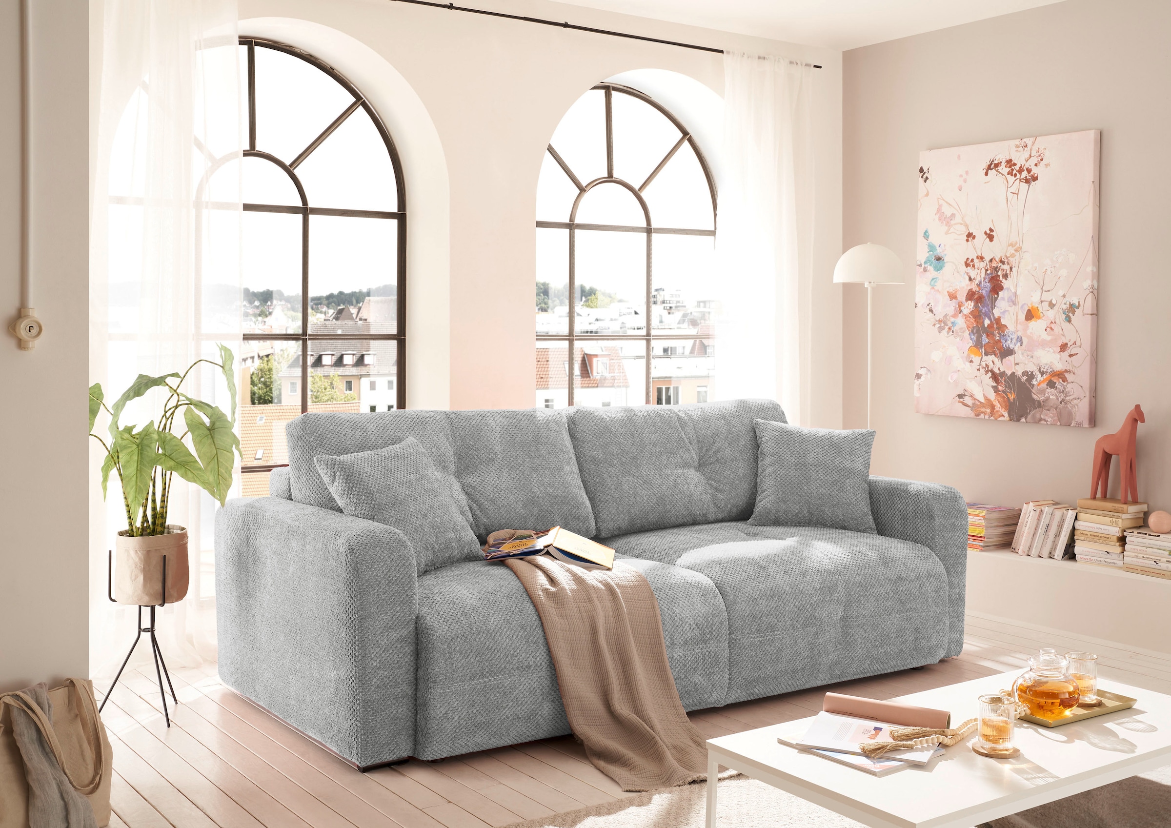 ED EXCITING DESIGN Schlafsofa "Bullet" mit Bettkasten & 2 Zierkissen günstig online kaufen