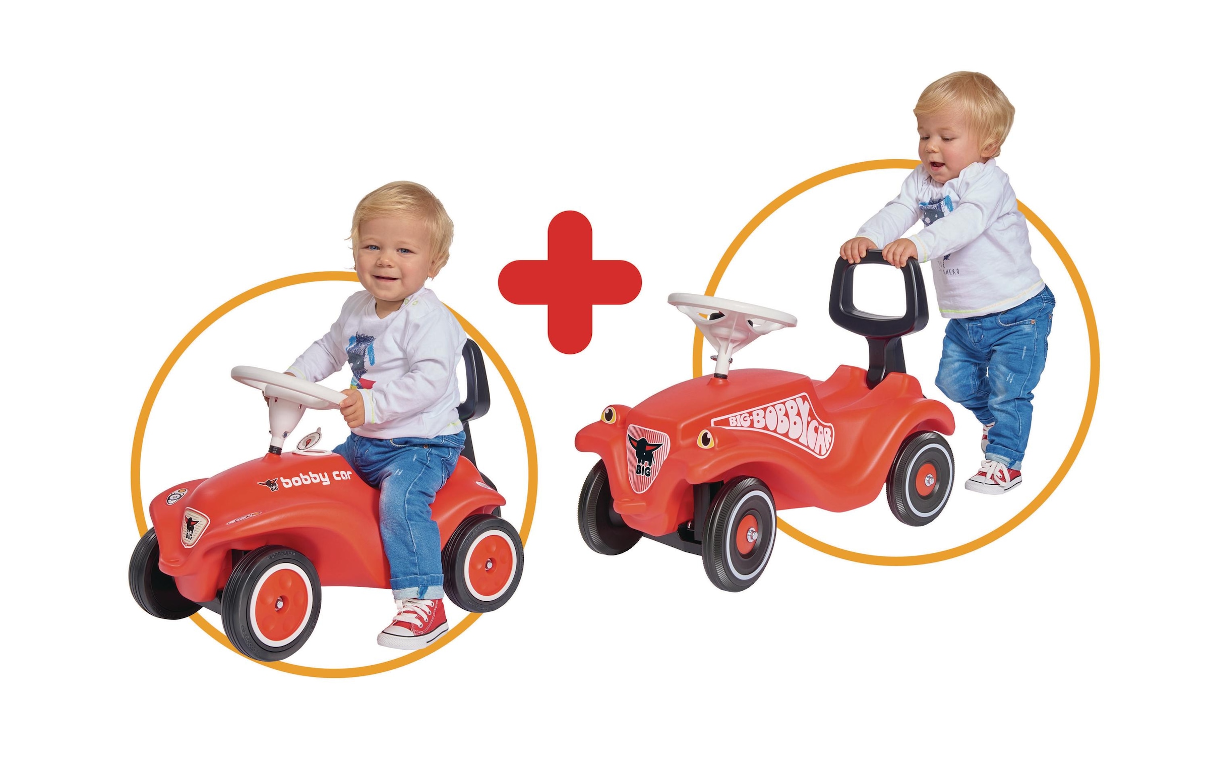 BIG Kinderfahrzeug Lauflernhilfe »BIG Bobby Car Walker 2in1 Zubehör« 2in1 Rückenlehne und Lauflernhilfe