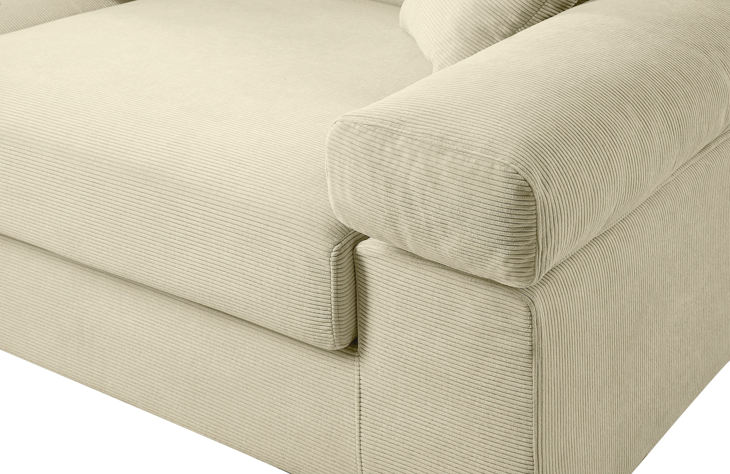 ATLANTIC home collection Big-Sofa Rechnung XXL-Sitzfläche, mit kaufen im »Bjoern«, stellbar auf Raum frei mit Federkern, Cord-Bezug